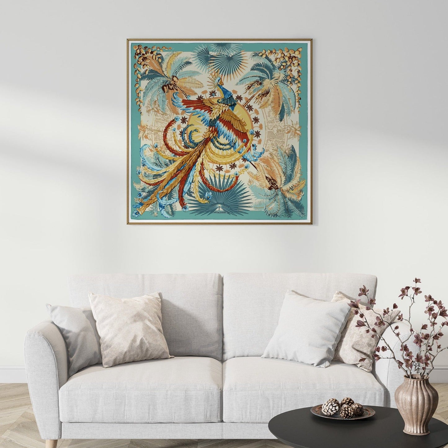 Rococo Teal Peacock Print