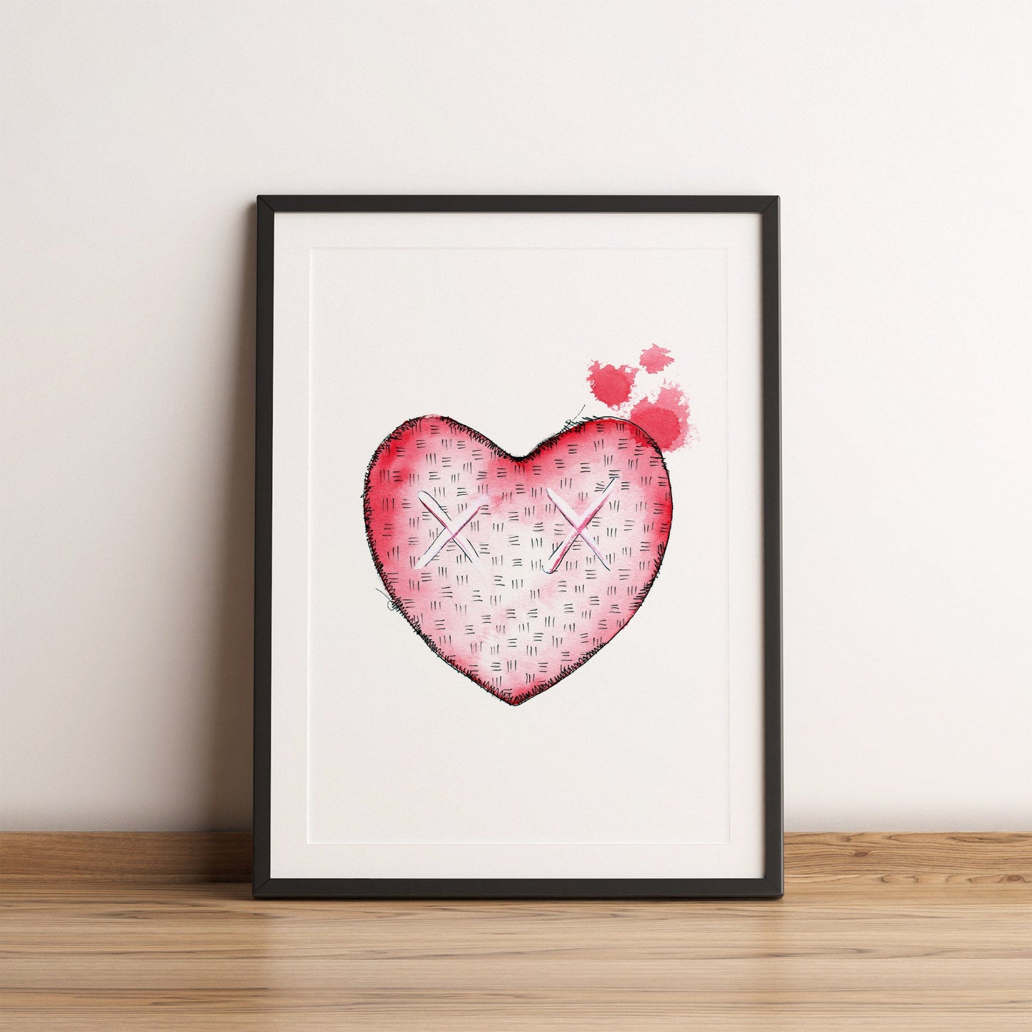 Street art featuring a bleeding heart