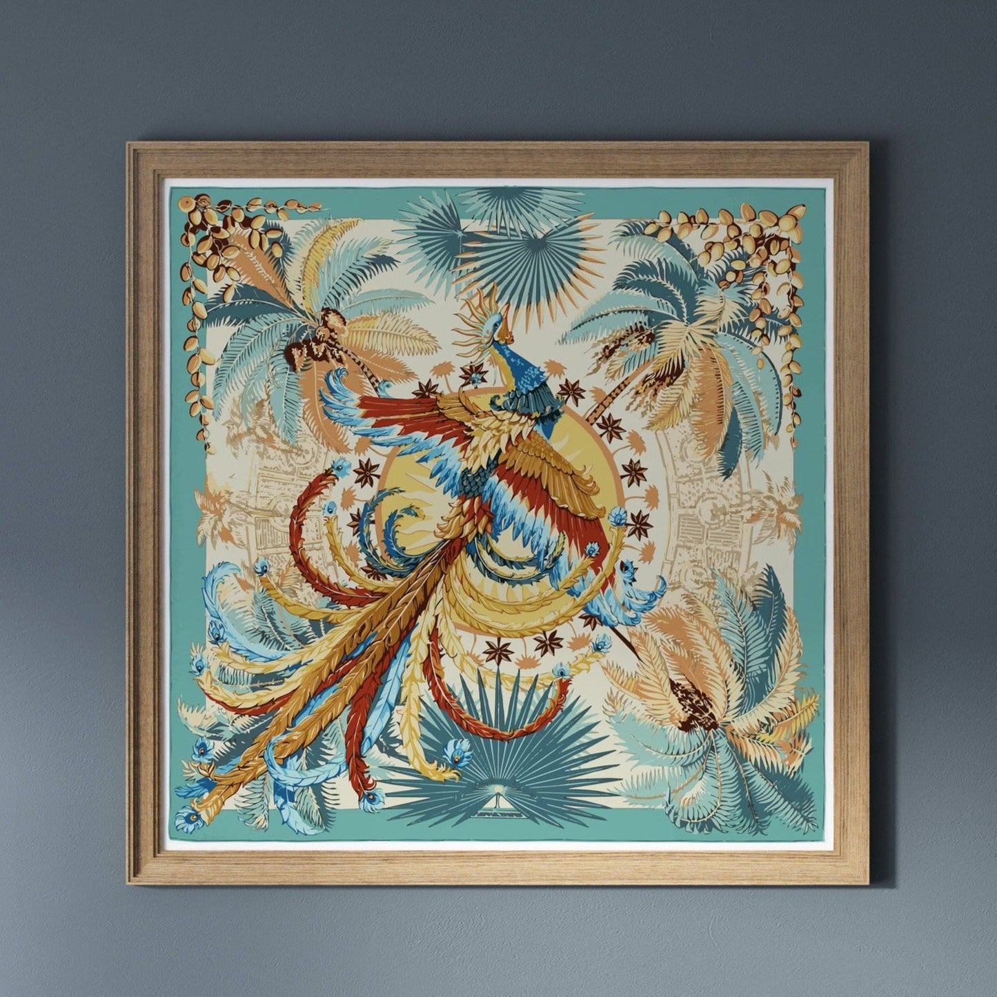 Rococo Teal Peacock Print