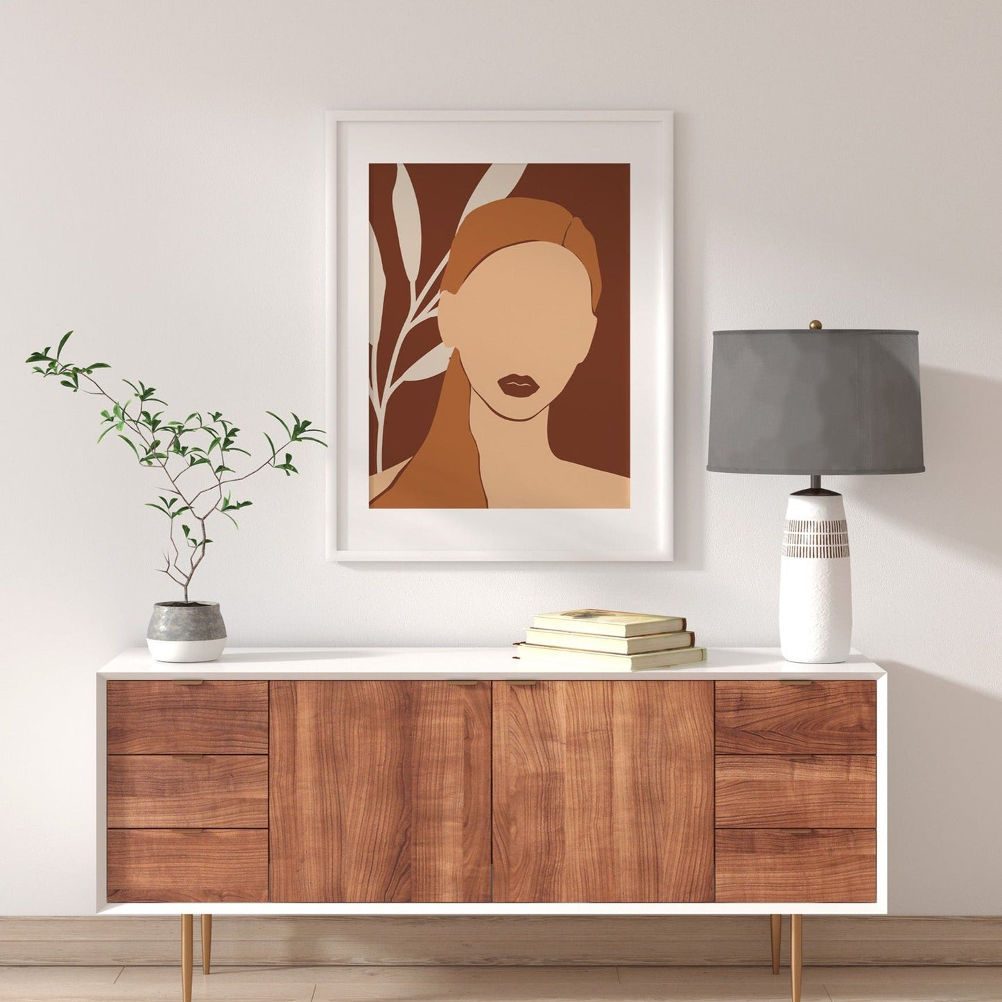 Abstract bohemian woman print