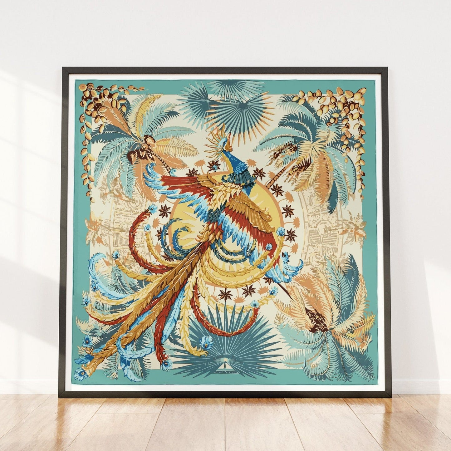 Rococo Teal Peacock Print