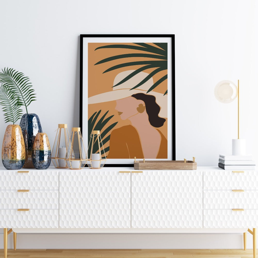 Woman with Hat Print