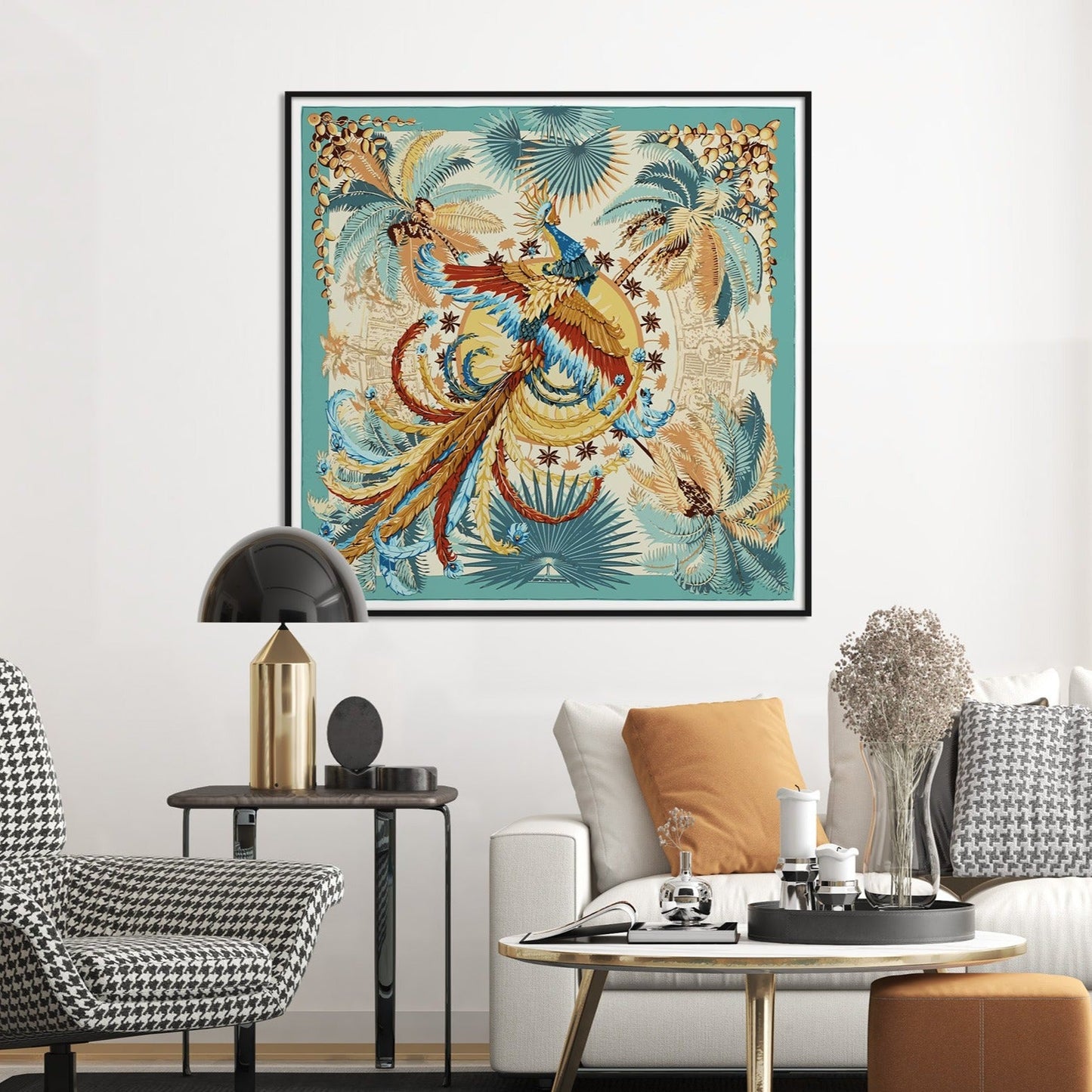 Rococo Teal Peacock Print