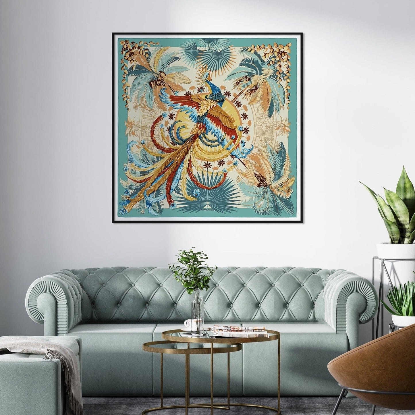 Rococo Teal Peacock Print