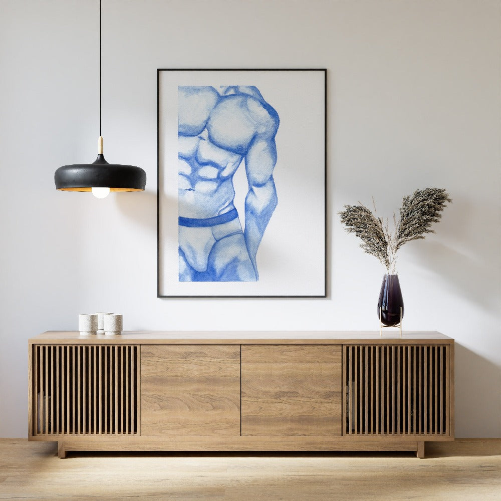 Set of 2 Muscle Men Watercolor Prints