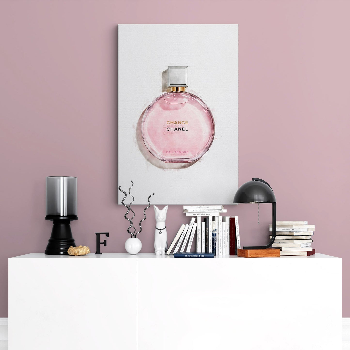 Pink decor with canvas wall art