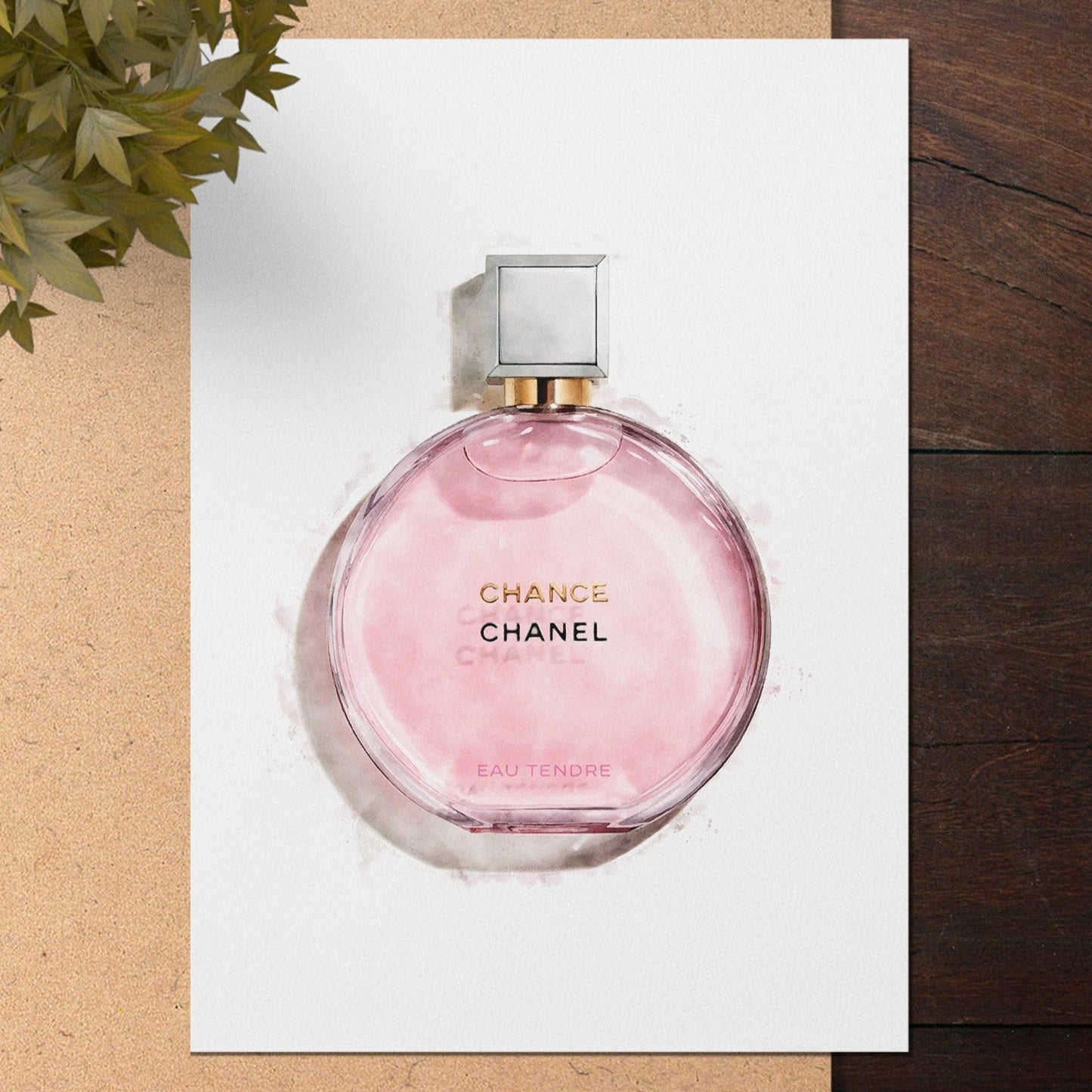 Pink Watercolour Perfume Print
