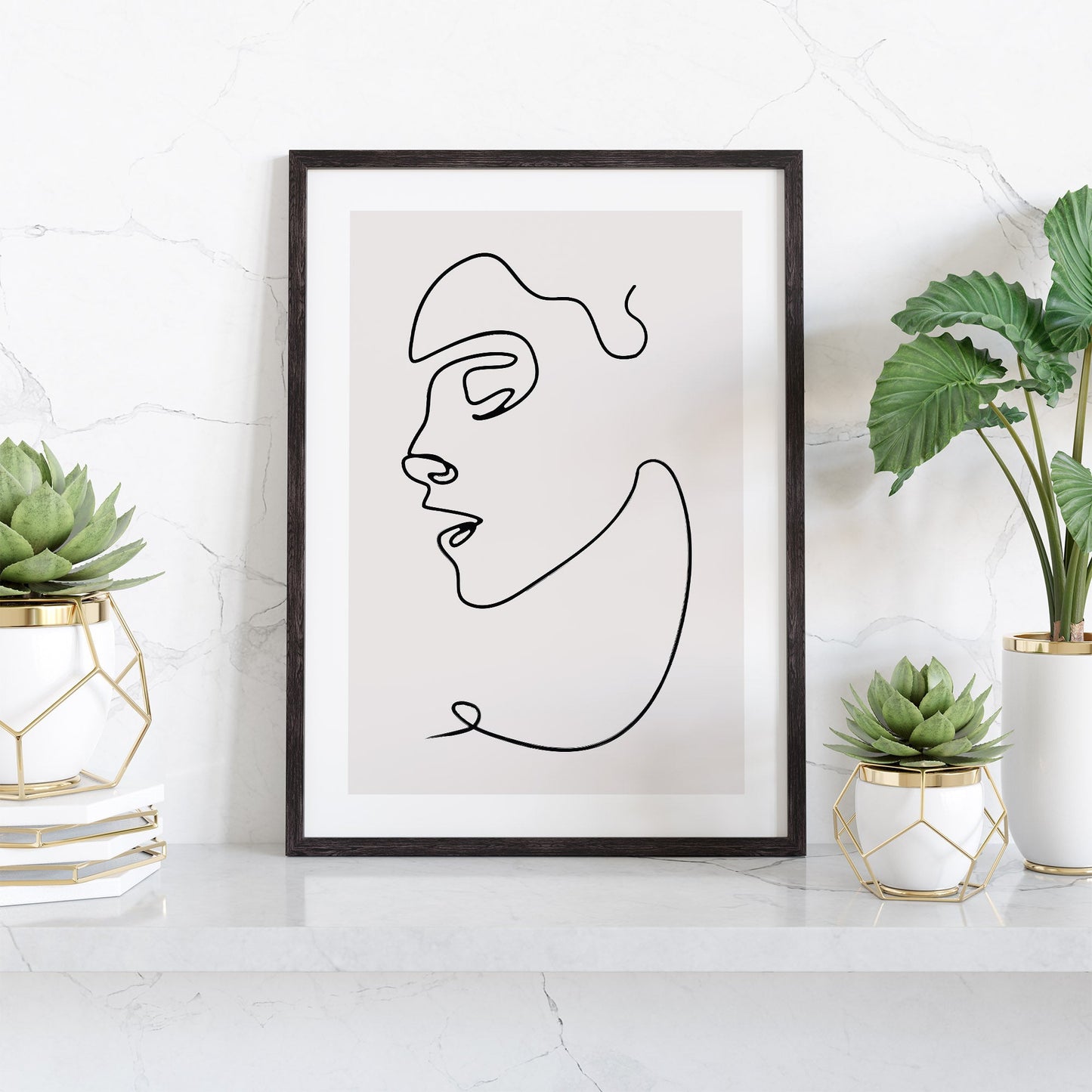Line Art Face Print