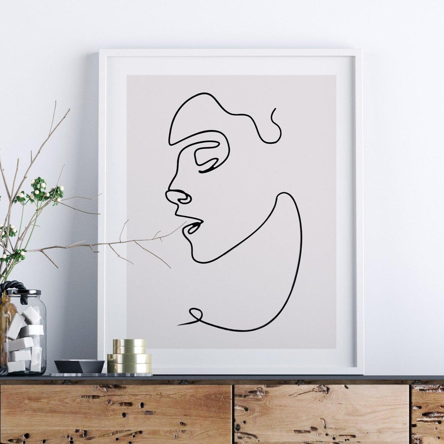 Line Art Face Print