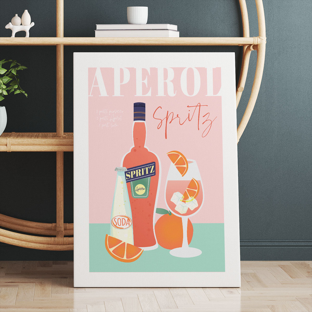 Aperol Spritz wall art on canvas