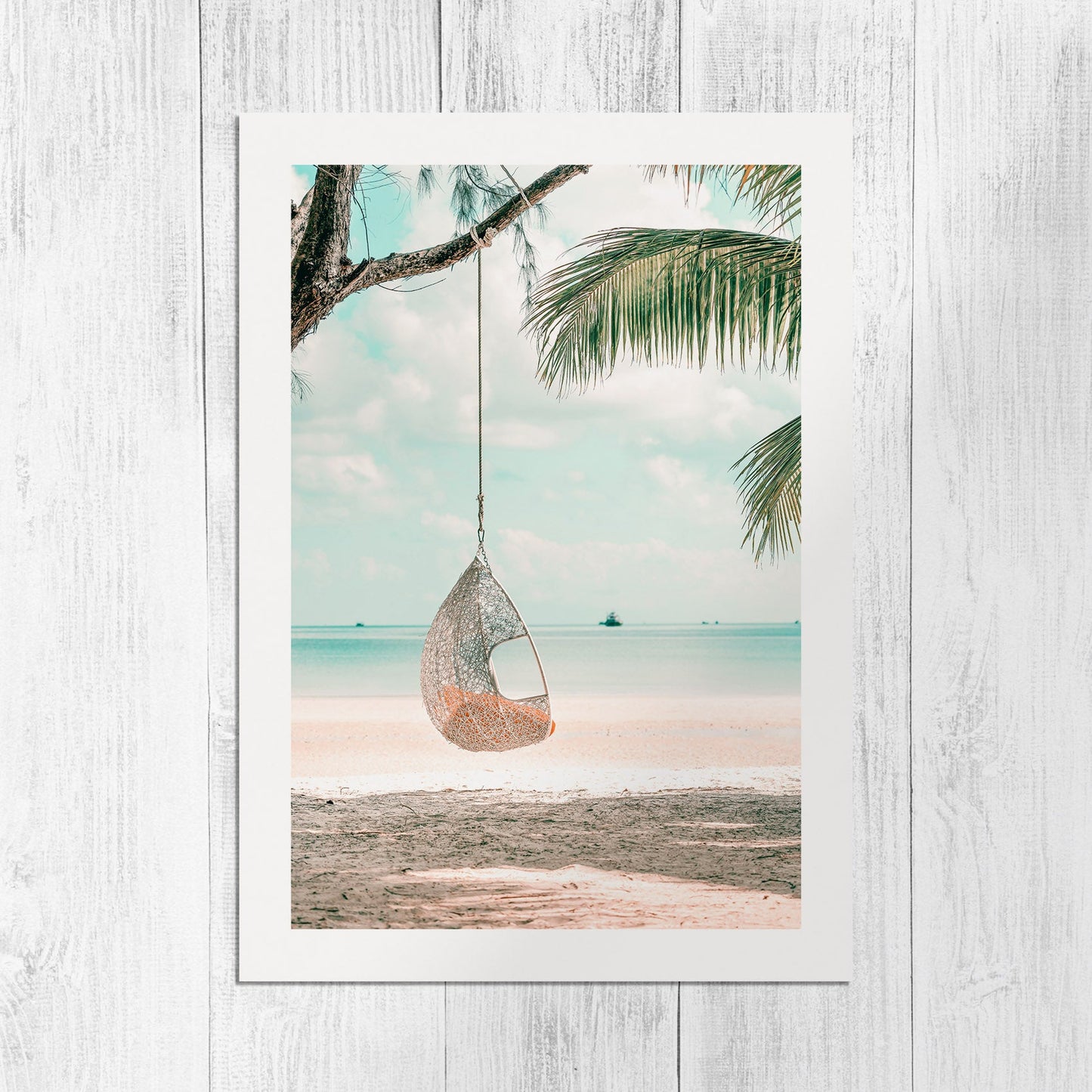 Seaside swing poster print