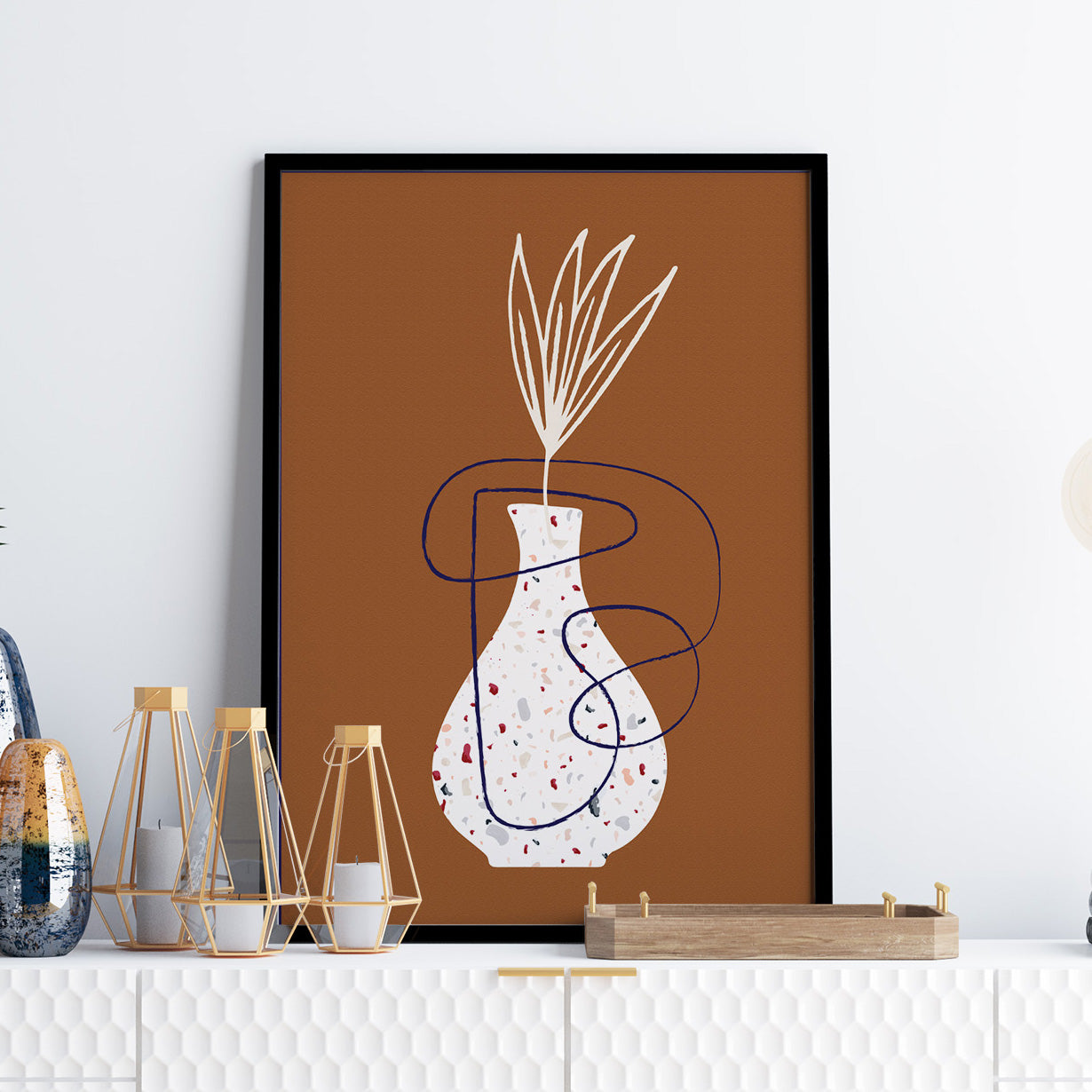 Terracotta Terrazzo Vase Print