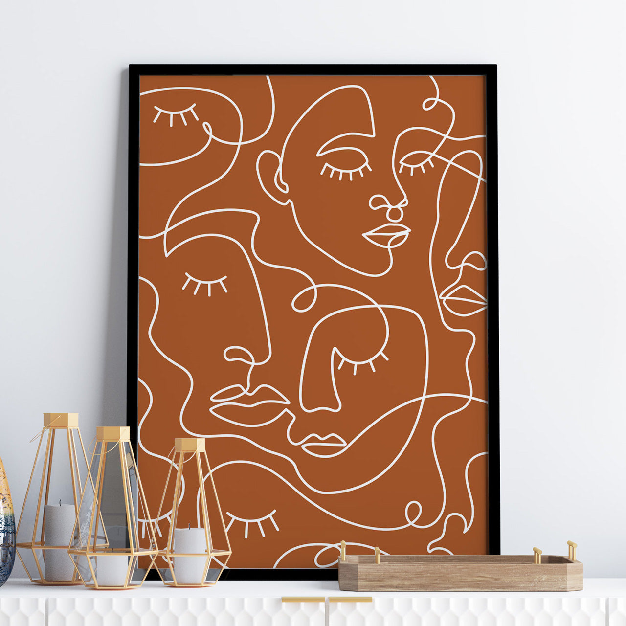 Terracotta Many Faces Print