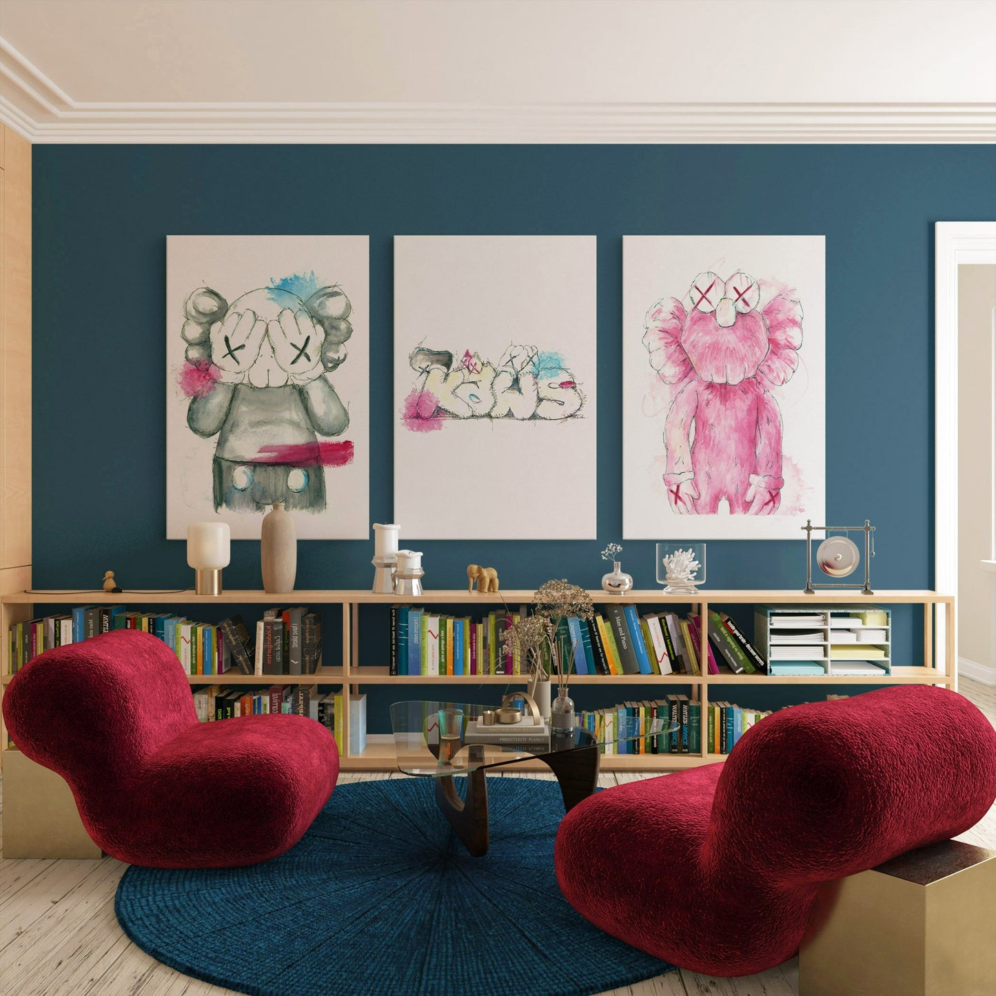 Set of 3 KAWS art prints
