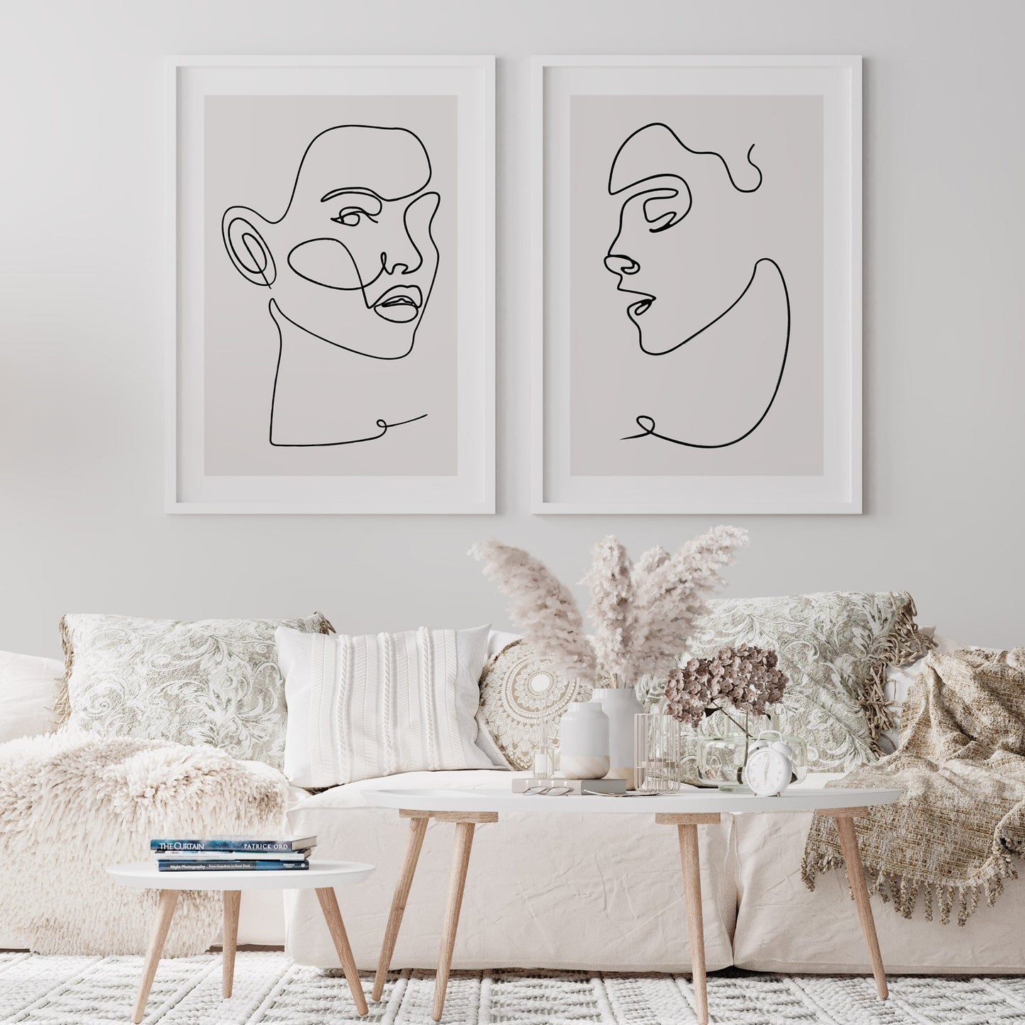 Set of 3 Line Face Prints