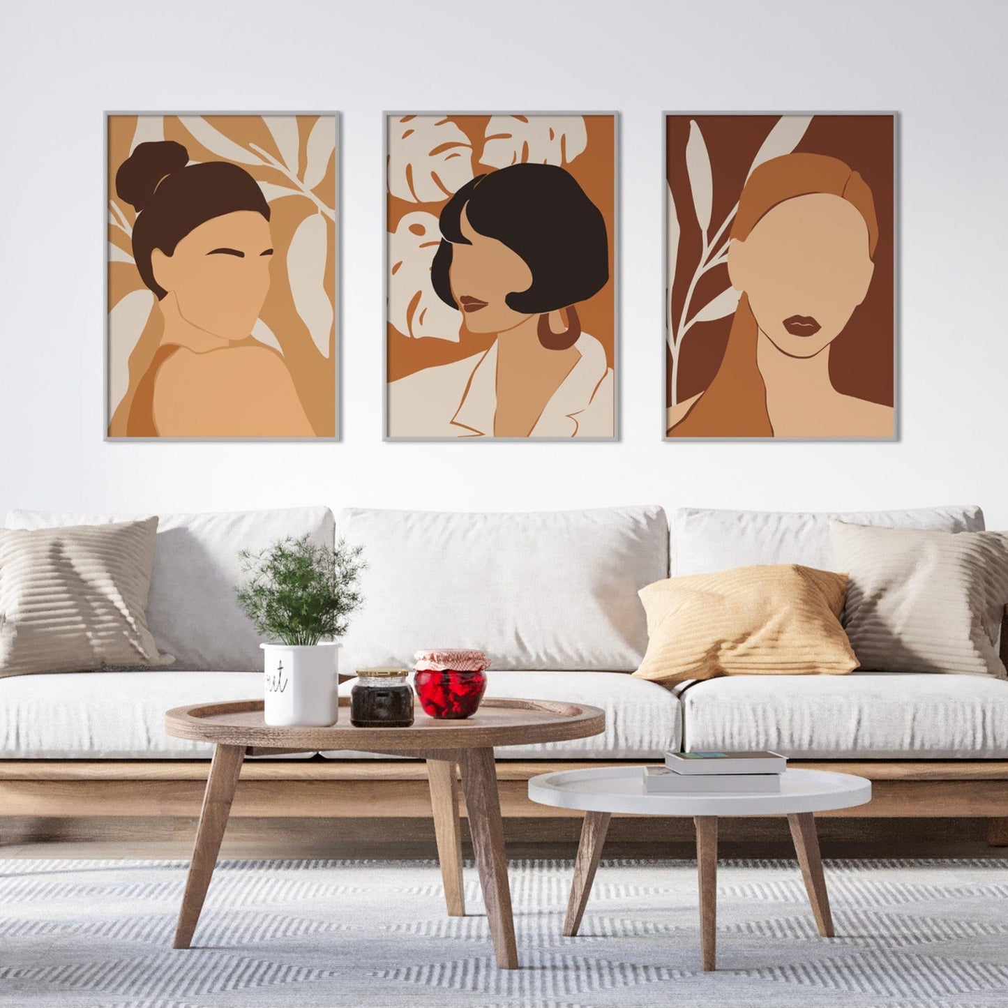 Set of 3 Boho Face Prints