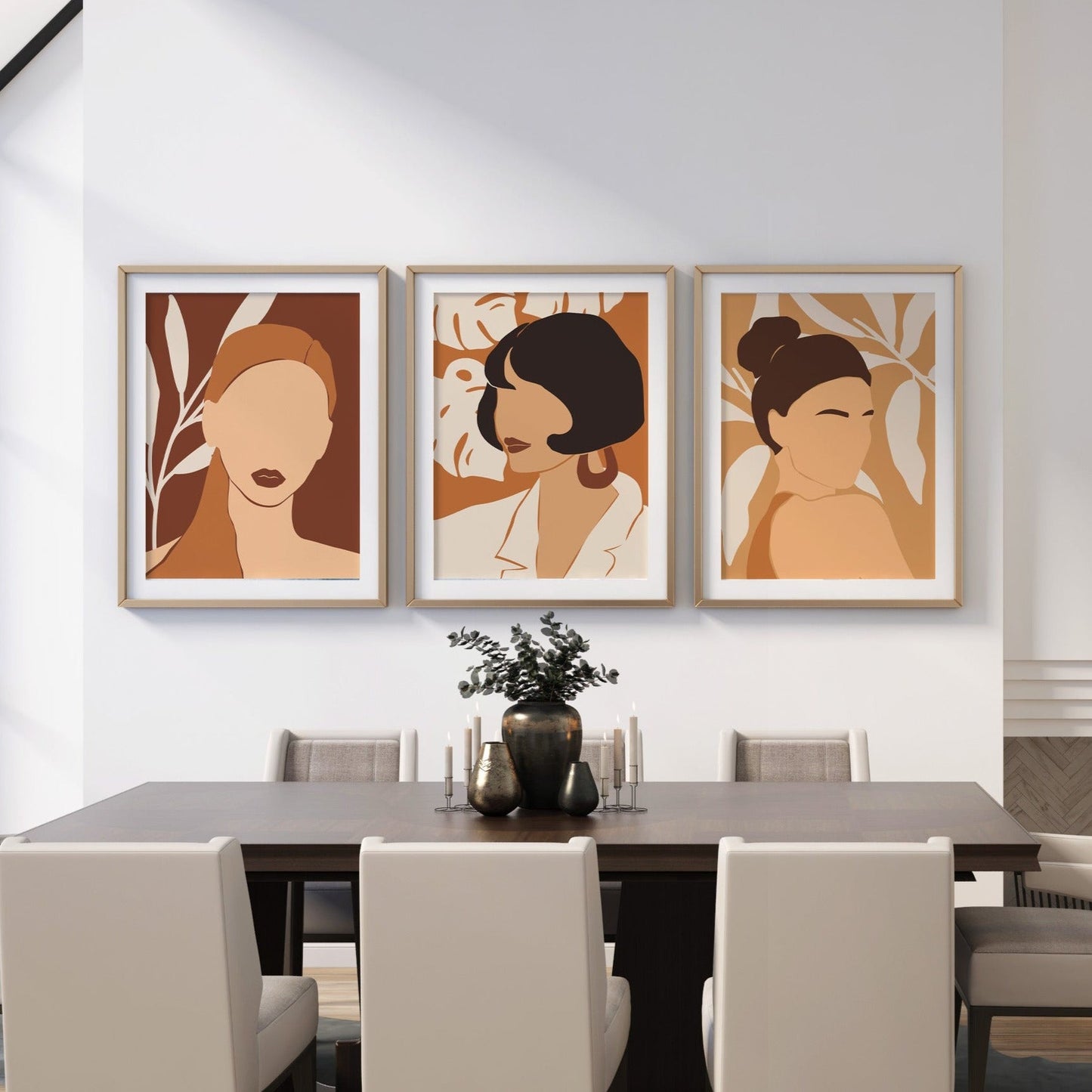 Set of 3 Boho Face Prints