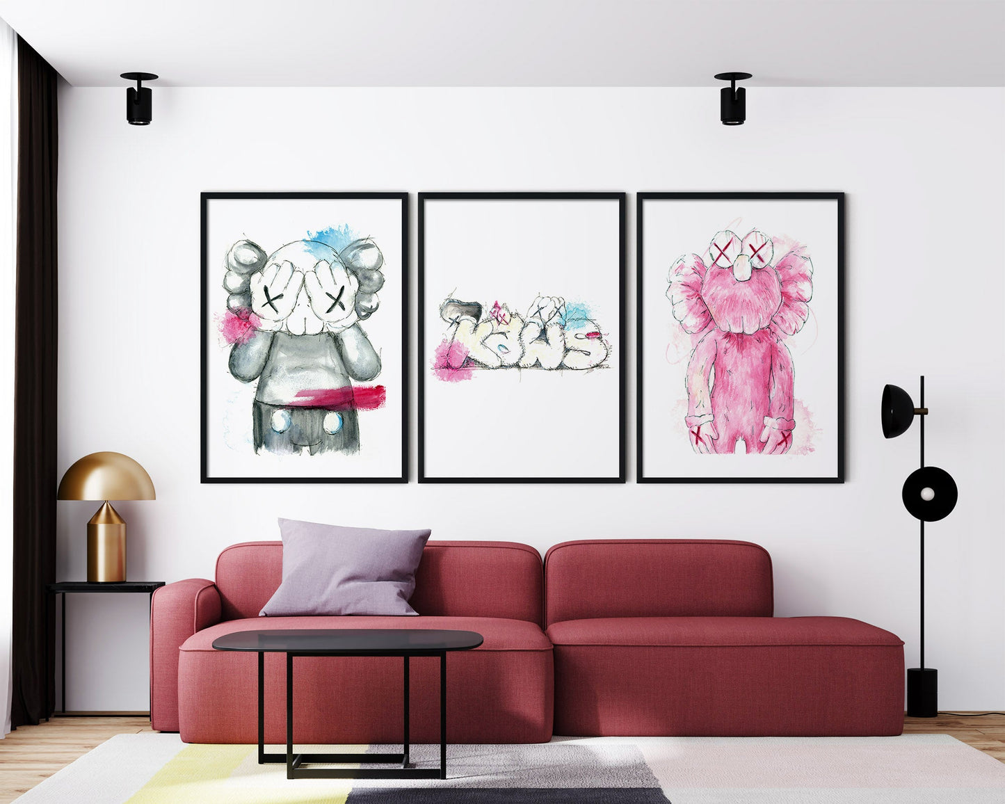 Set of 3 KAWS prints
