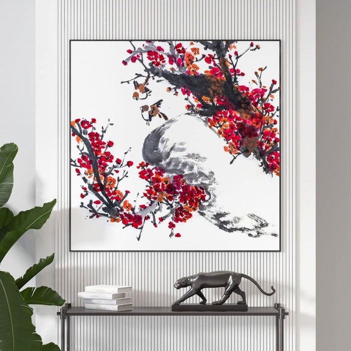 Large Japanese watercolor painting