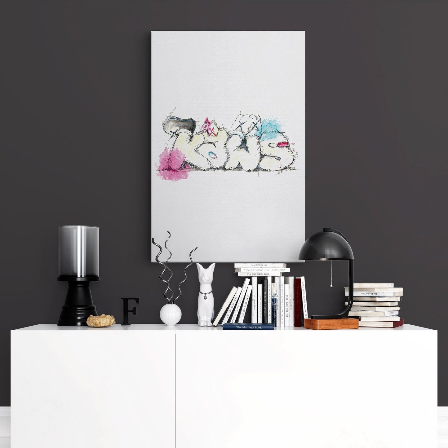 Hypebeast art featuring KAWS lettering