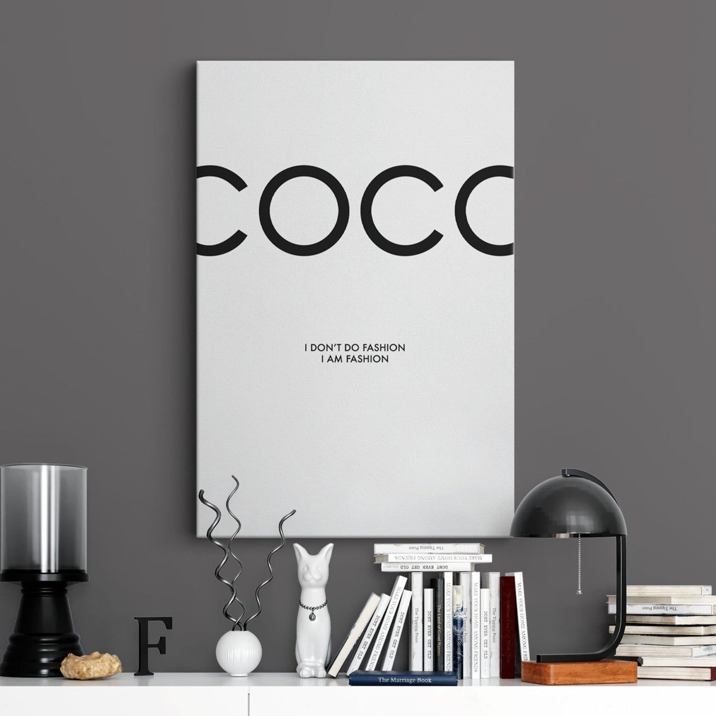Coco Chanel quote printed on canvas