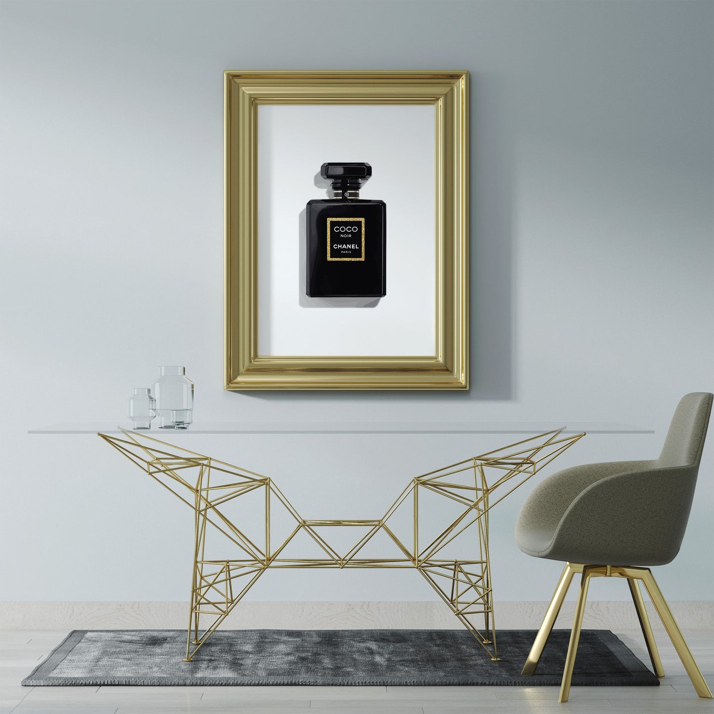 Gold Perfume Bottle Print