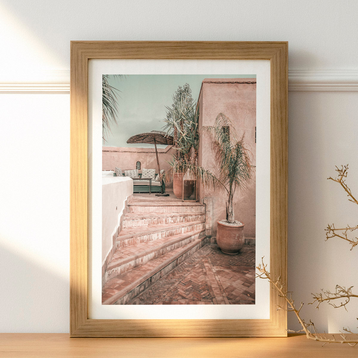 Boho style poster featuring terracotta tones