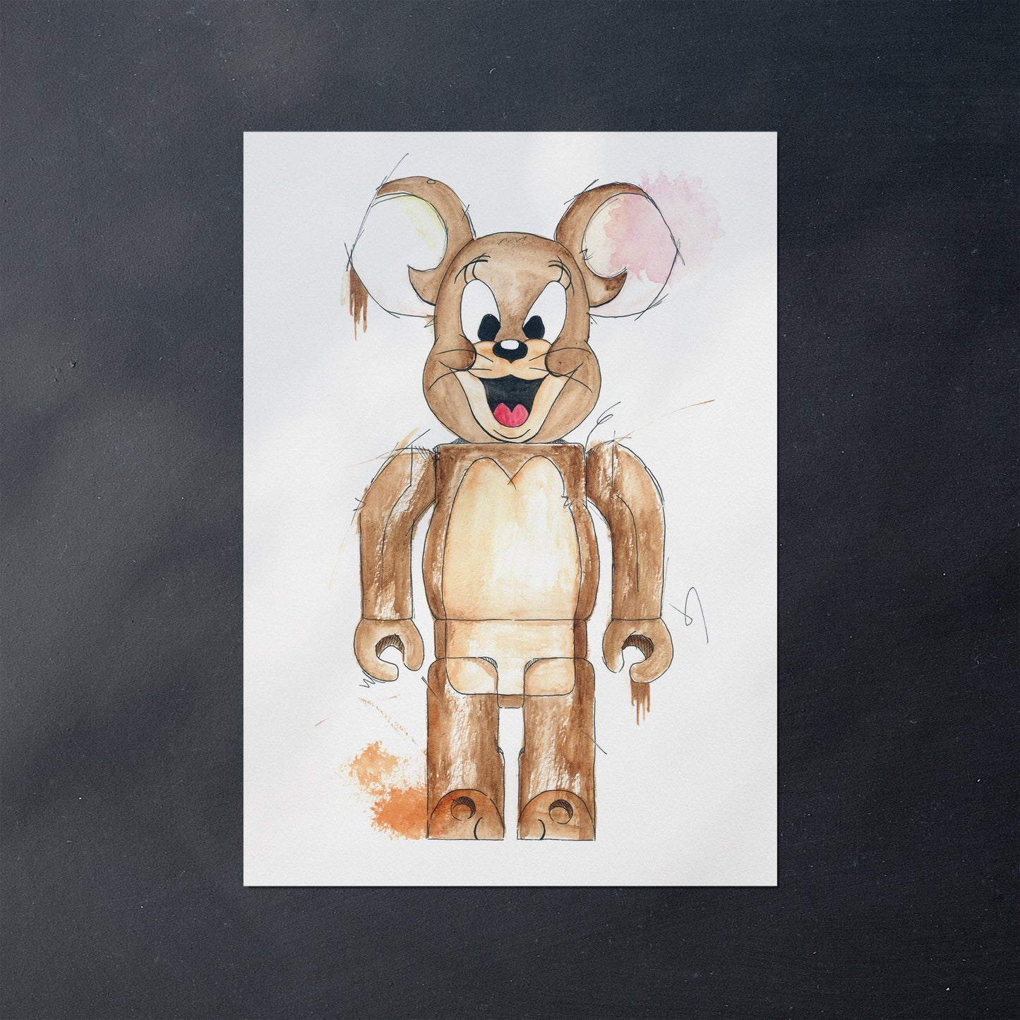 Jerry Mouse Pop Art Watercolor Print
