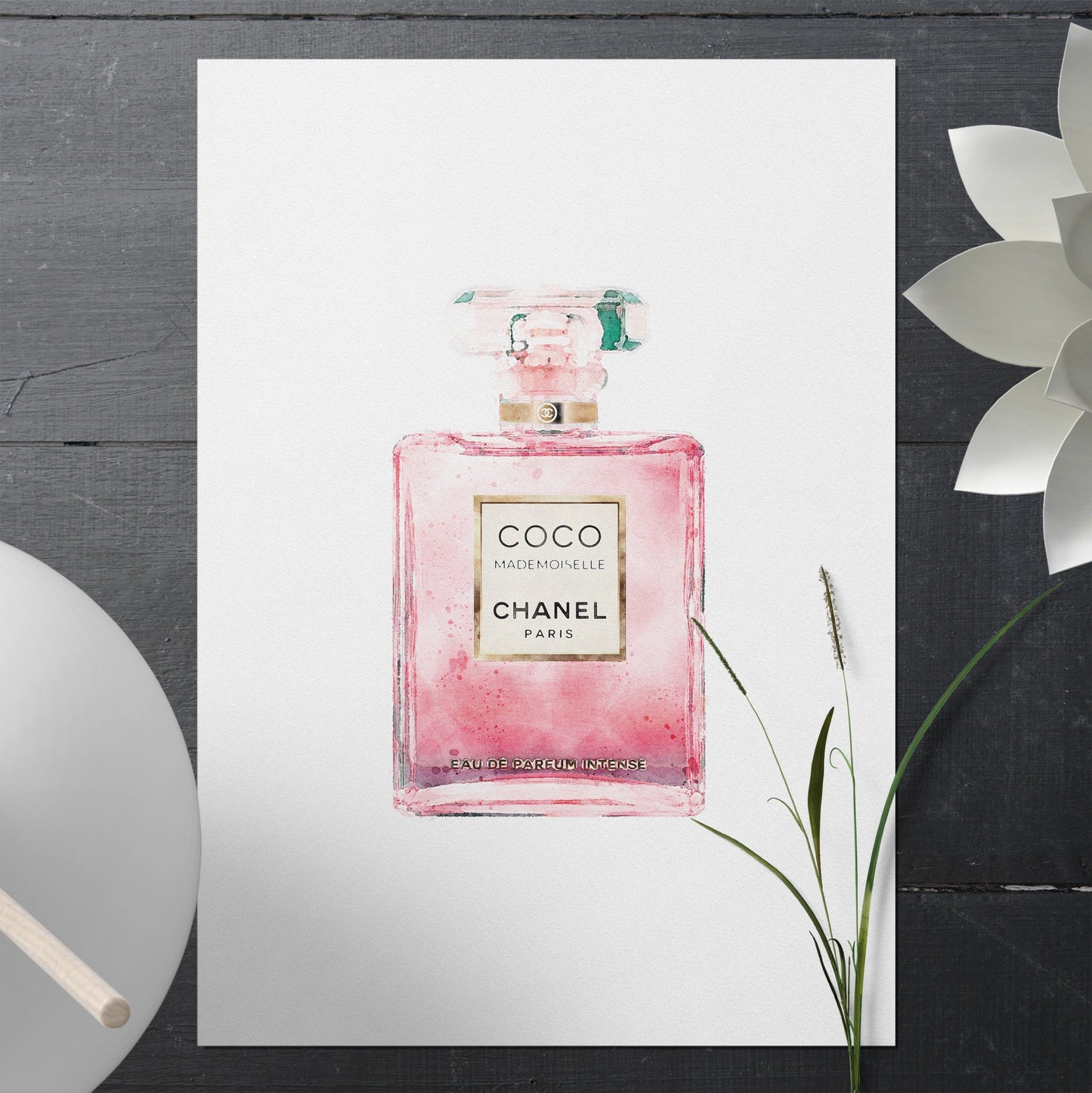 Coco perfume bottle print