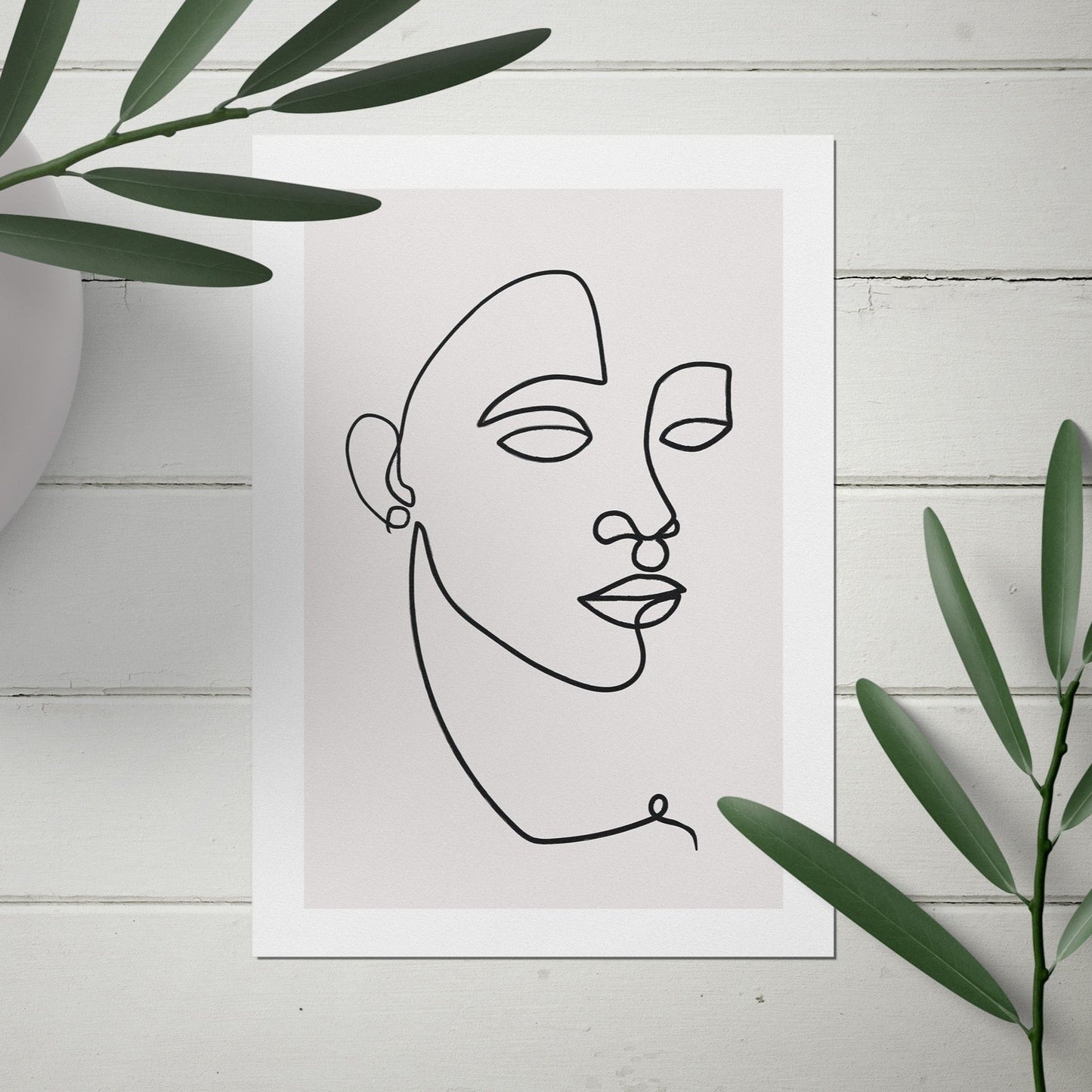 Set of 3 Minimalist Line Art Face Prints