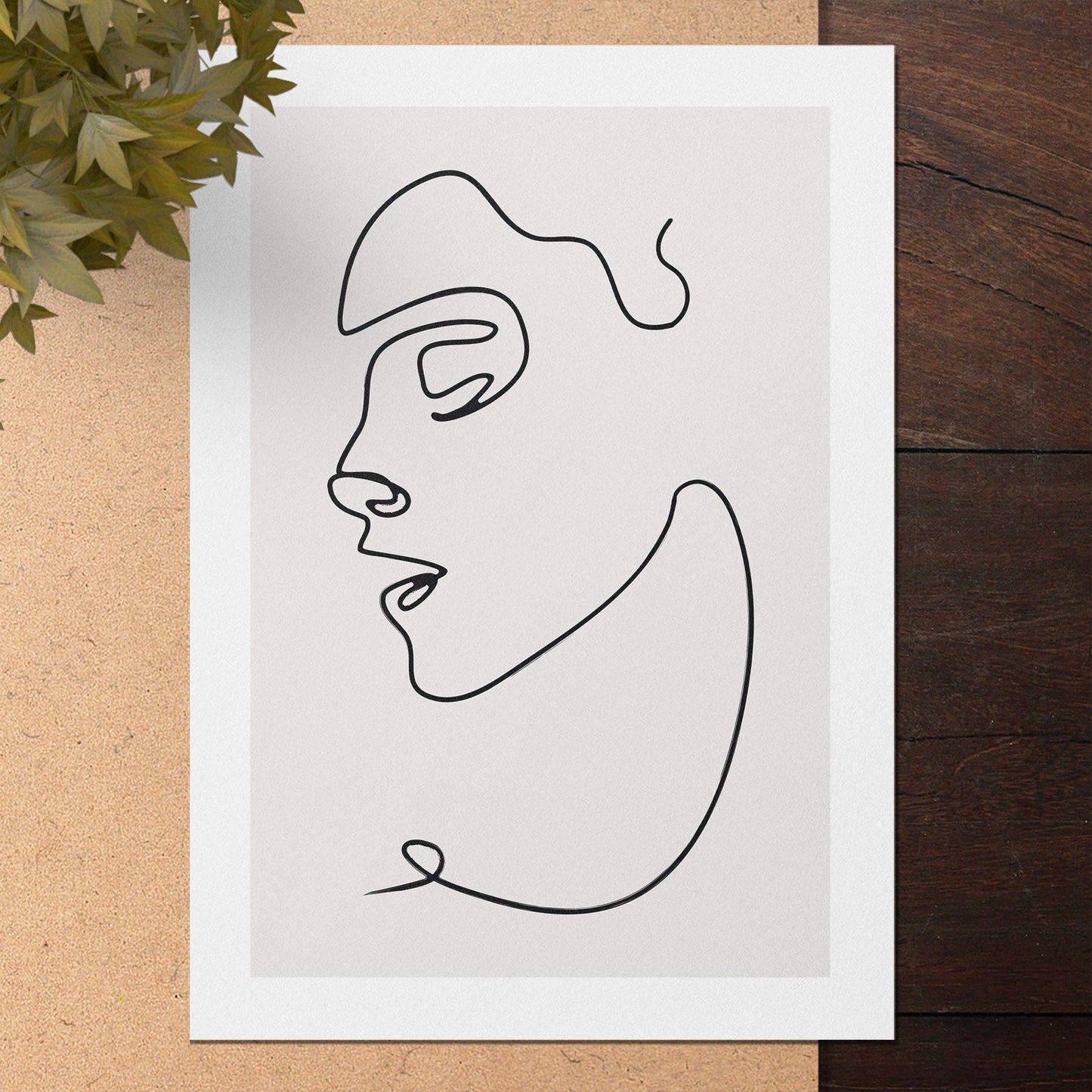 Line Art Face Print
