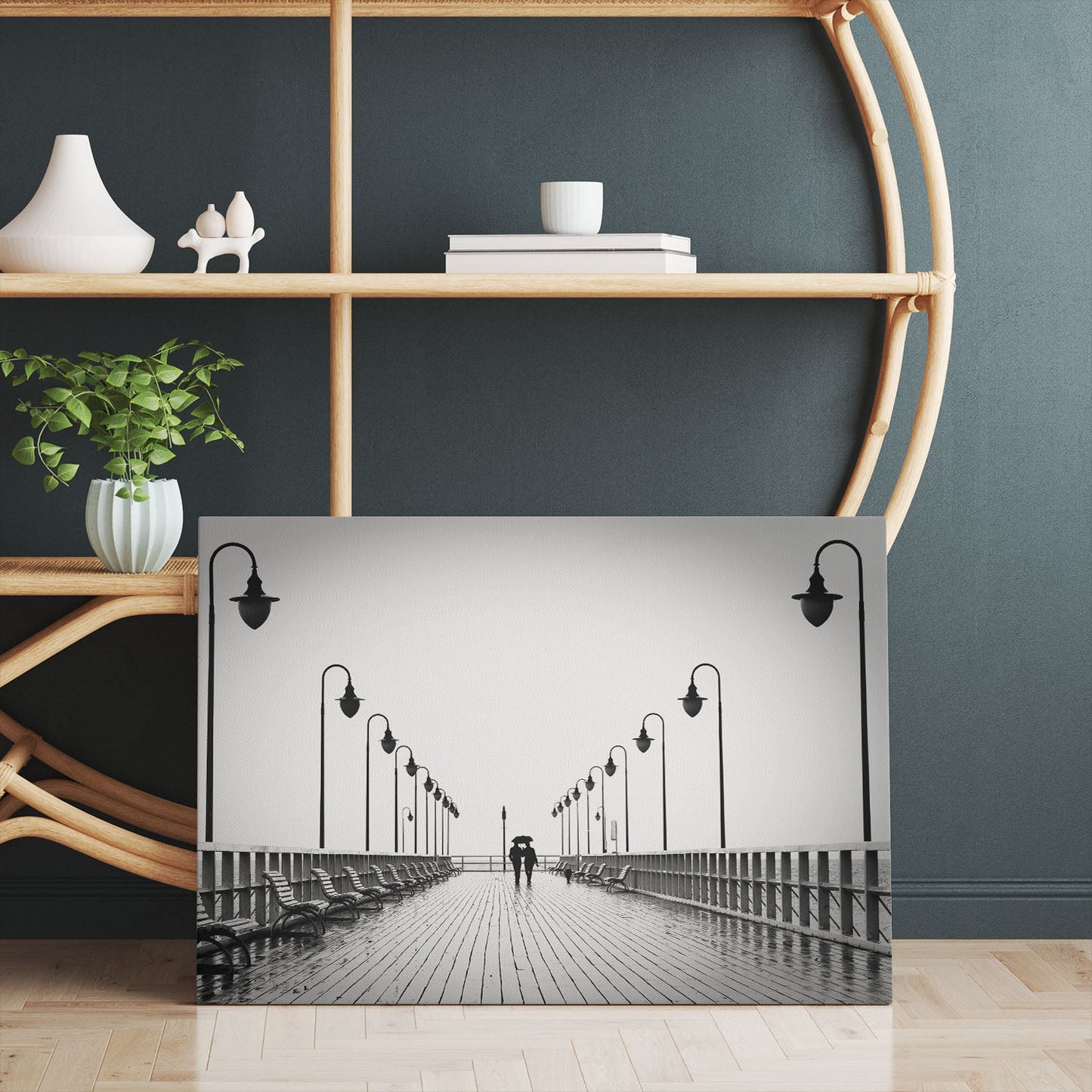 Black and white photography print on canvas