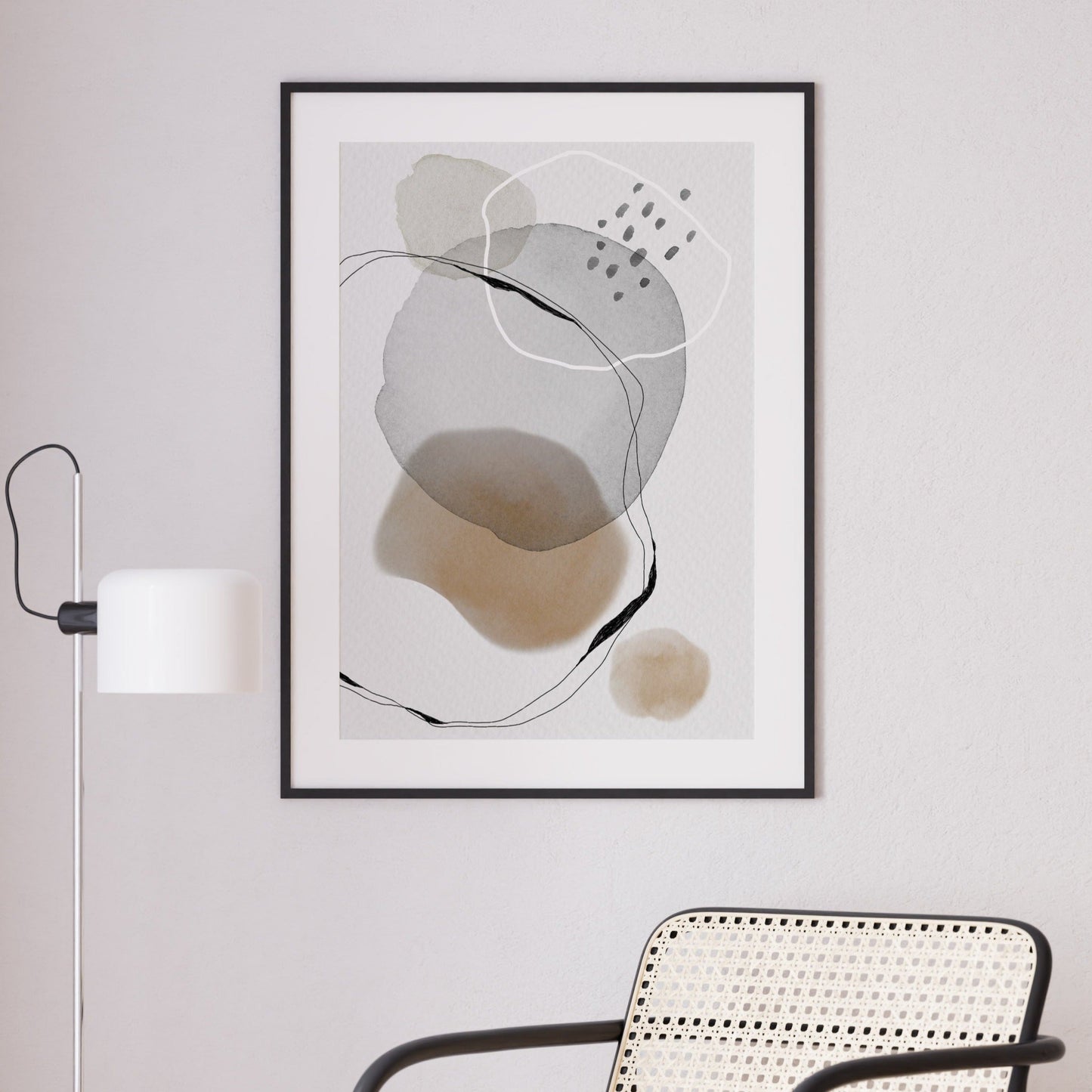 Abstract Nordic art print in watercolor