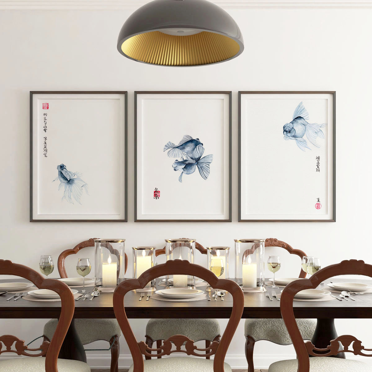 Oriental Fish Watercolor Print no. 3