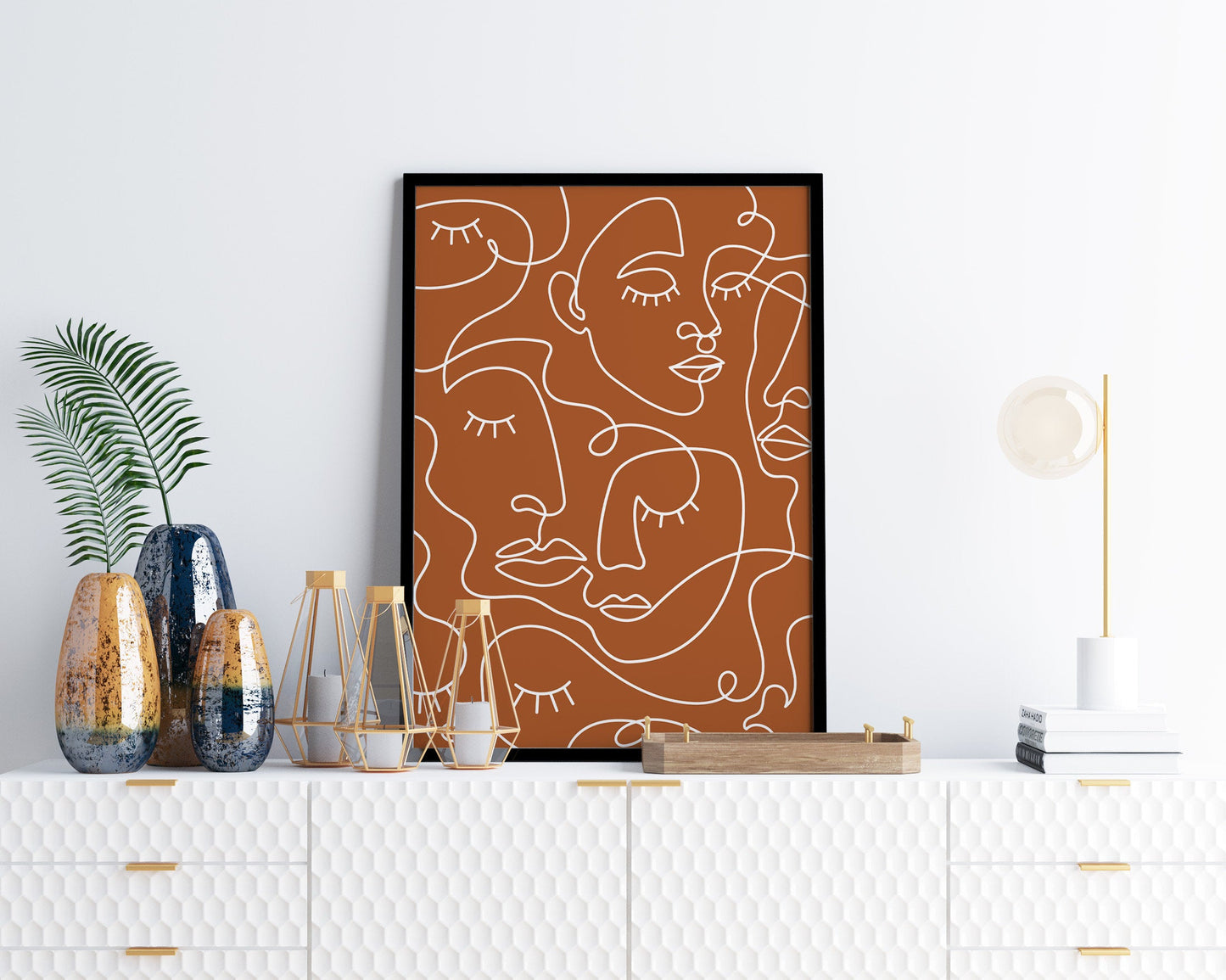Terracotta Many Faces Print