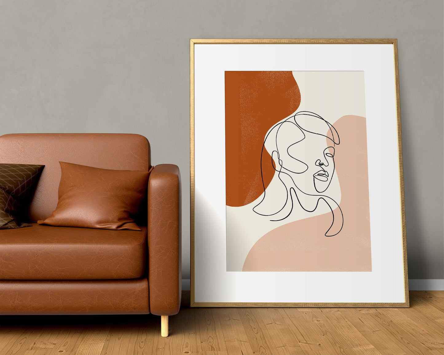 Terracotta Boho Face Print