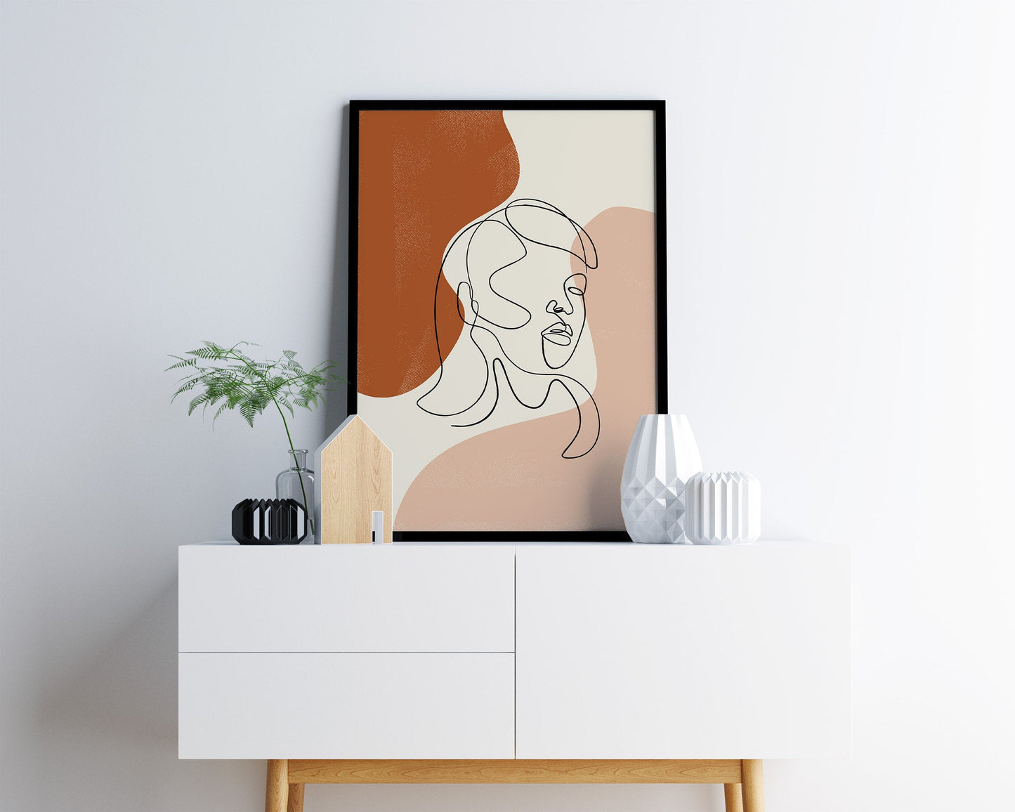 Terracotta Boho Face Print