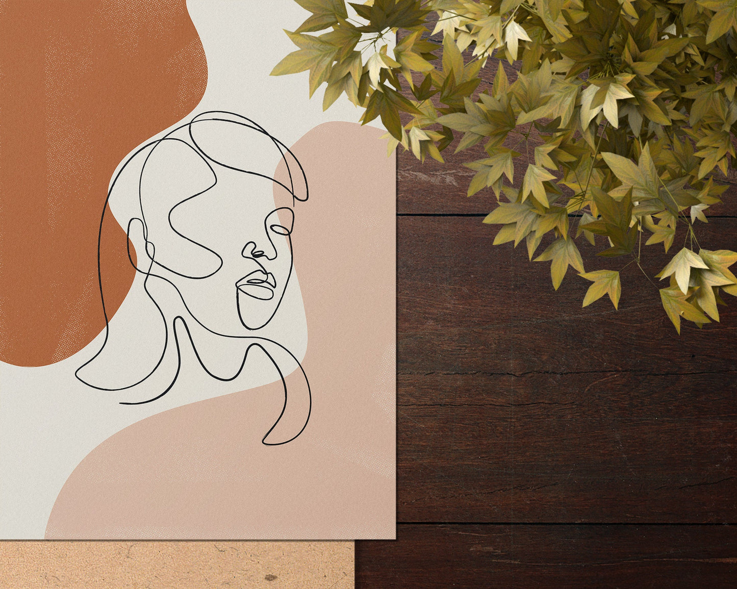Terracotta Boho Face Print