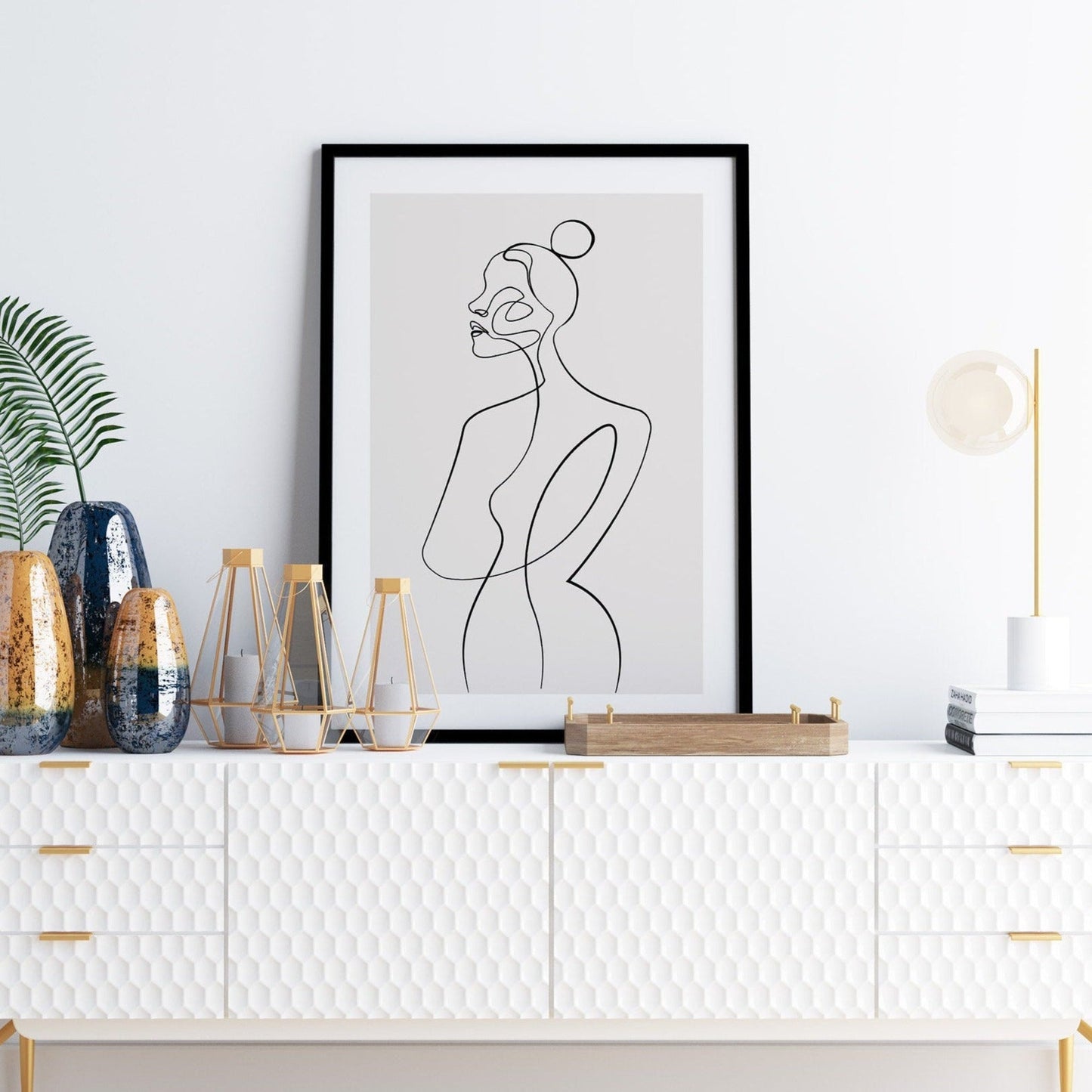 Set of 3 Minimalist Line Art Body Outline Prints
