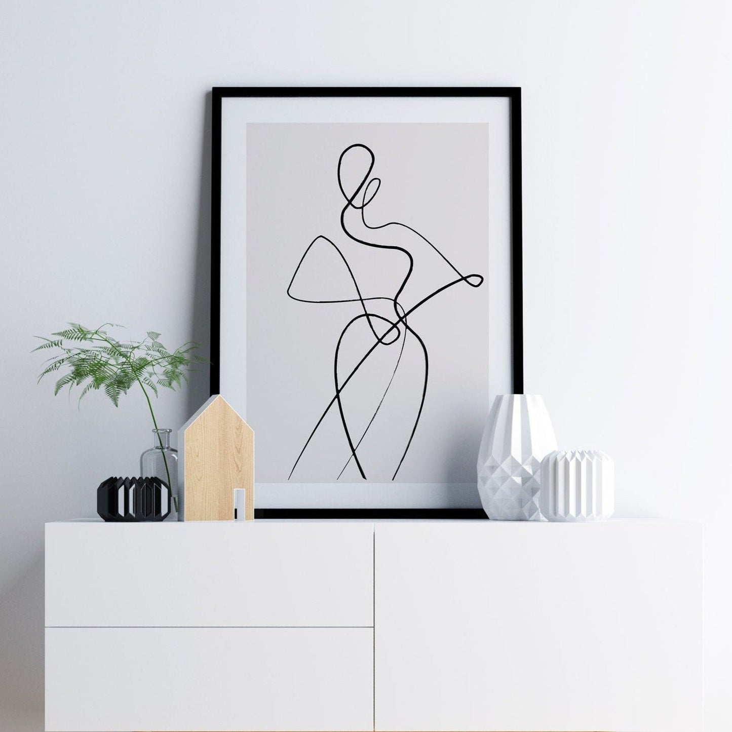 Set of 3 Minimalist Line Art Body Outline Prints