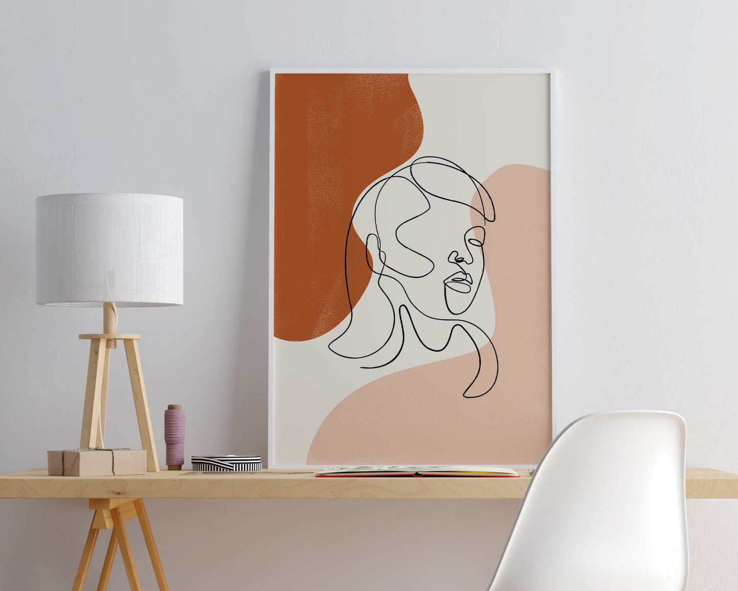 Terracotta Boho Face Print