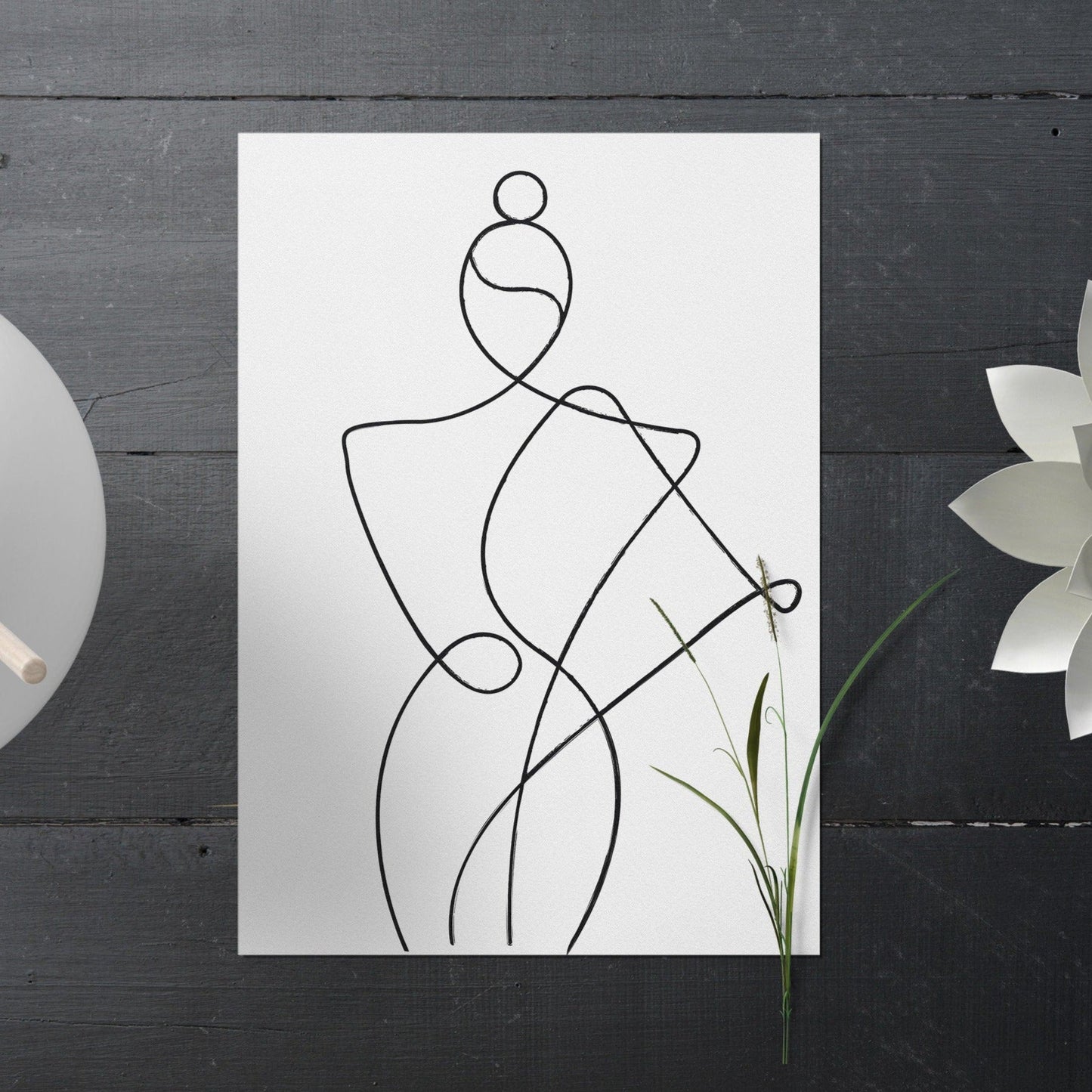 Woman with Bun Print