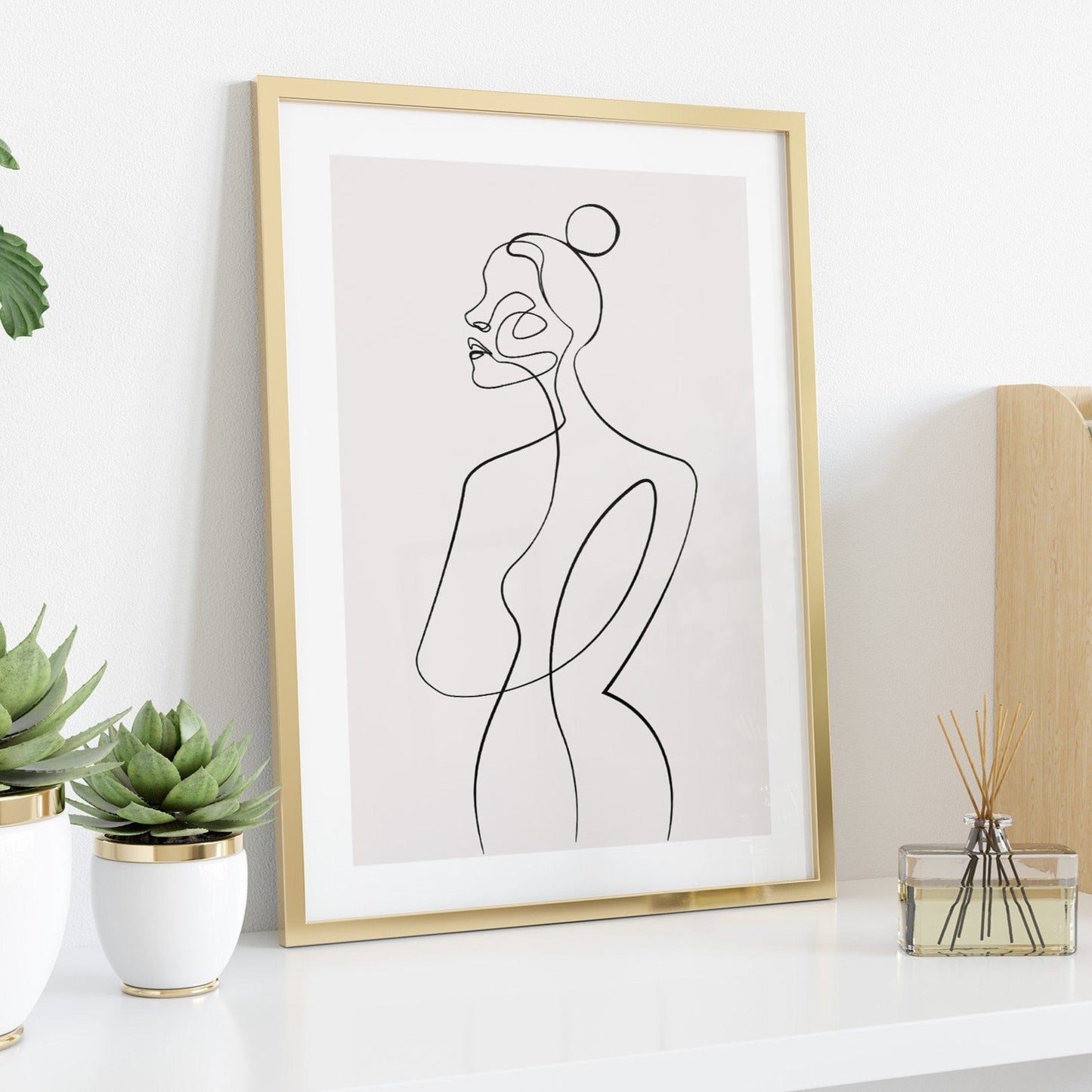 Set of 3 Minimalist Line Art Body Outline Prints