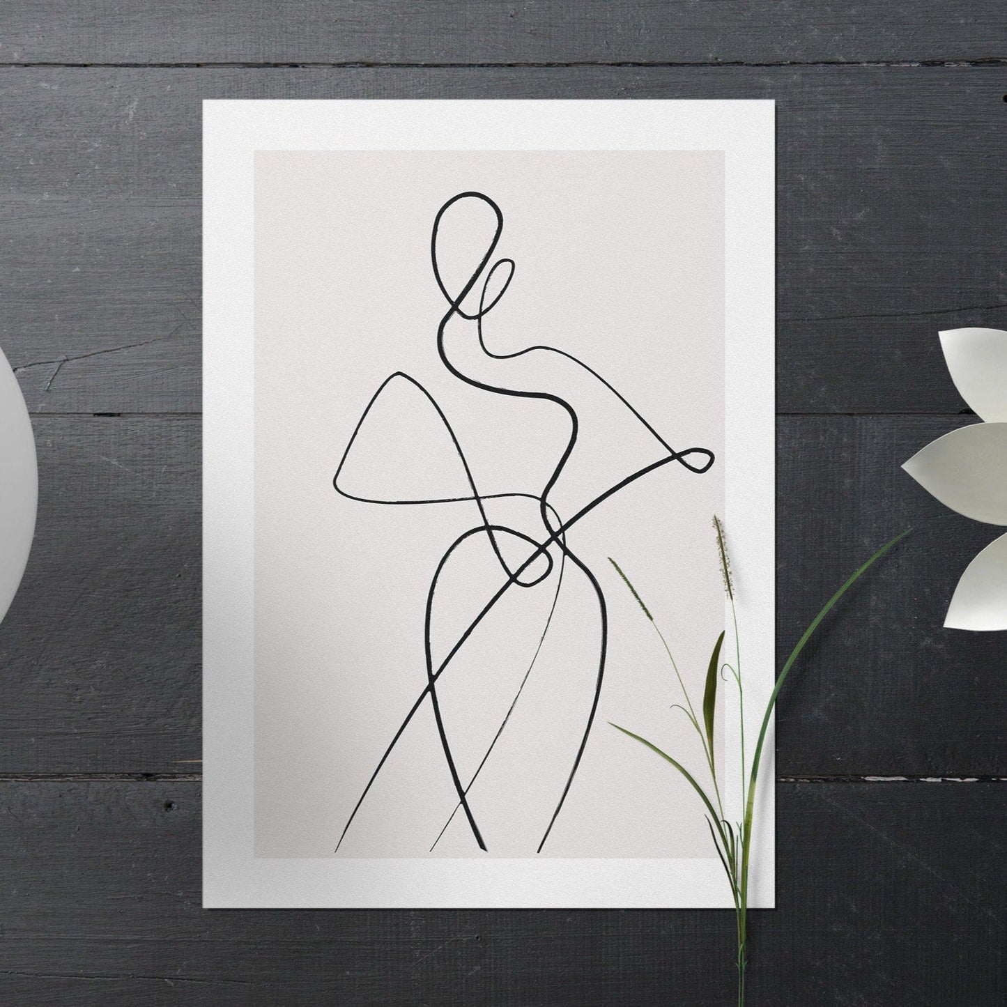 Set of 3 Minimalist Line Art Body Outline Prints