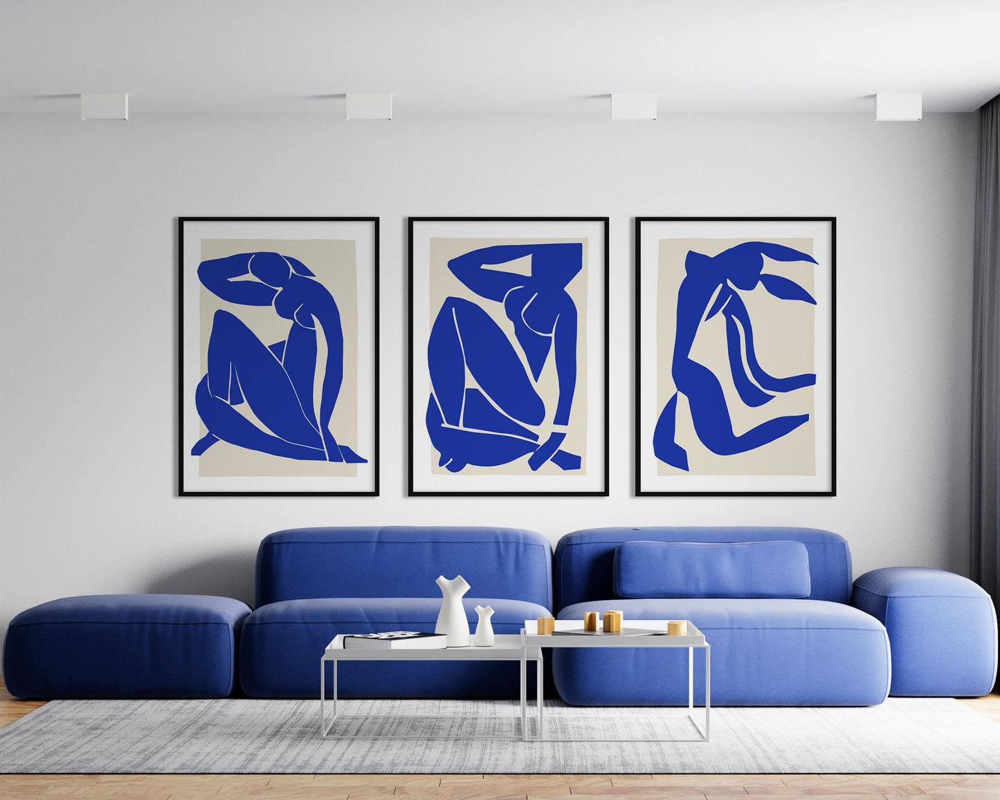 Abstract Matisse Blue Cutout Print No. 1