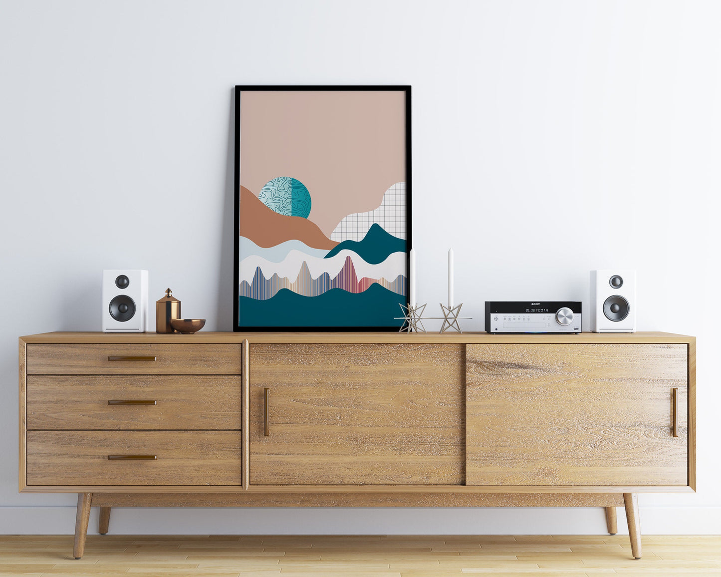 Graphical mid century modern art print