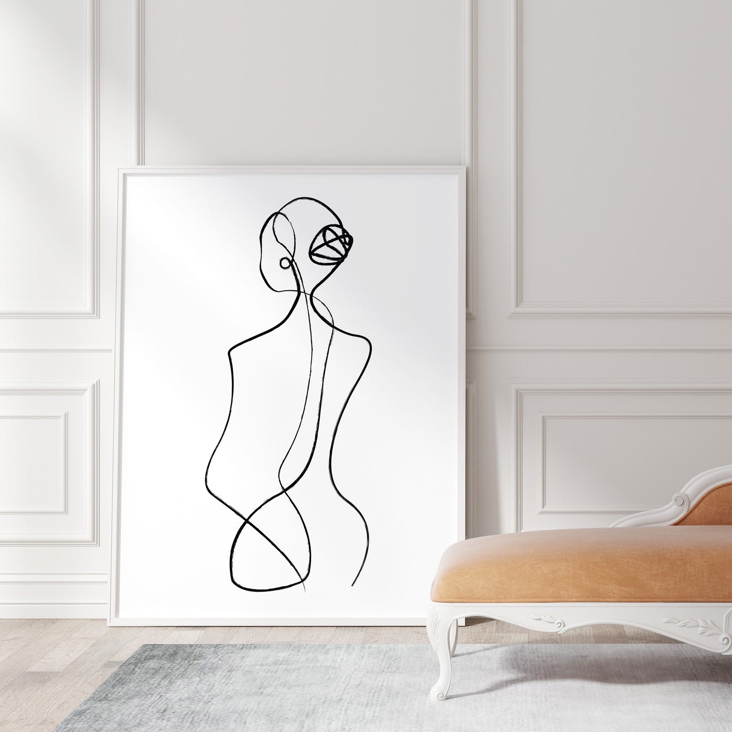 Pearl Earring Single Line Print