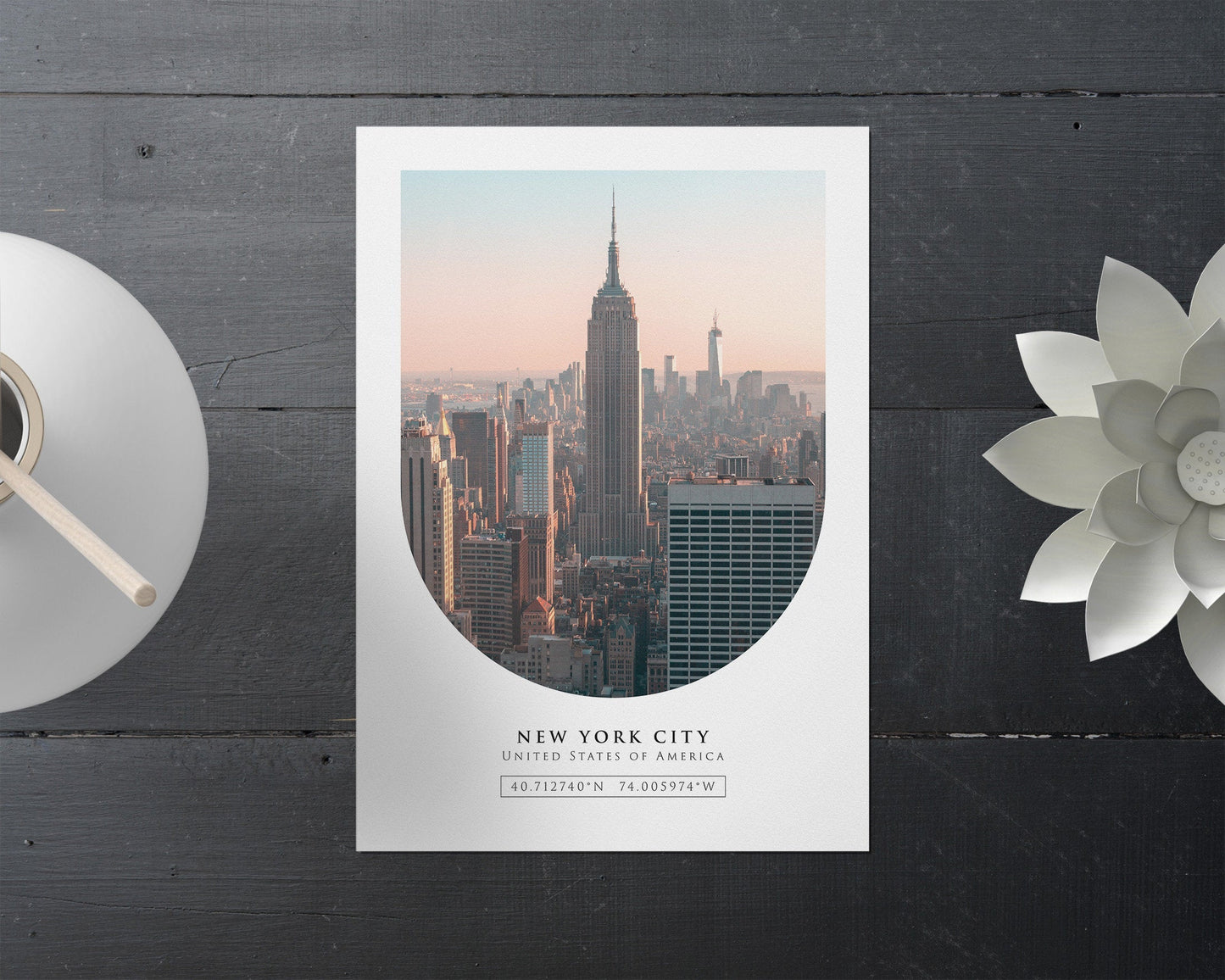 New York City Coordinates Print