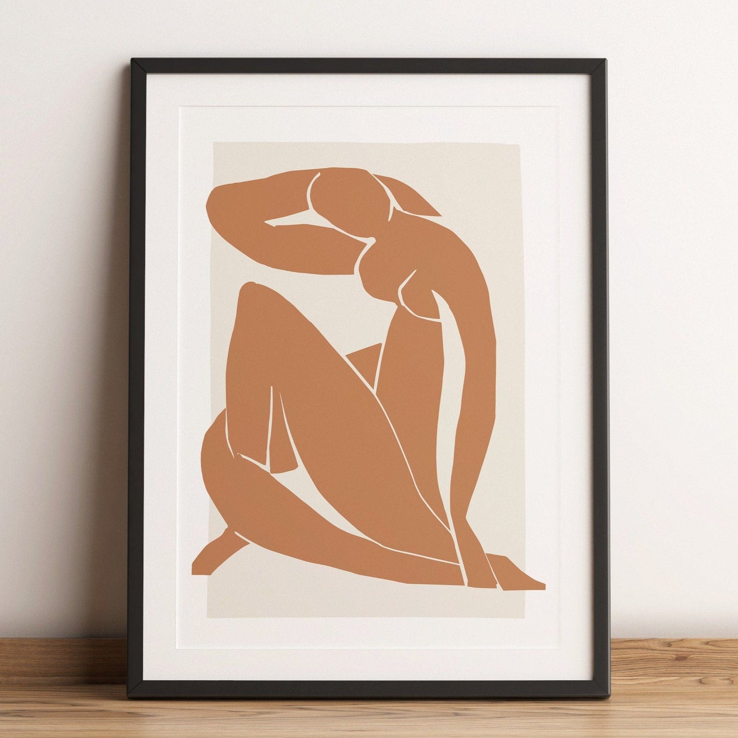 boho wall art featuring nude woman illustration