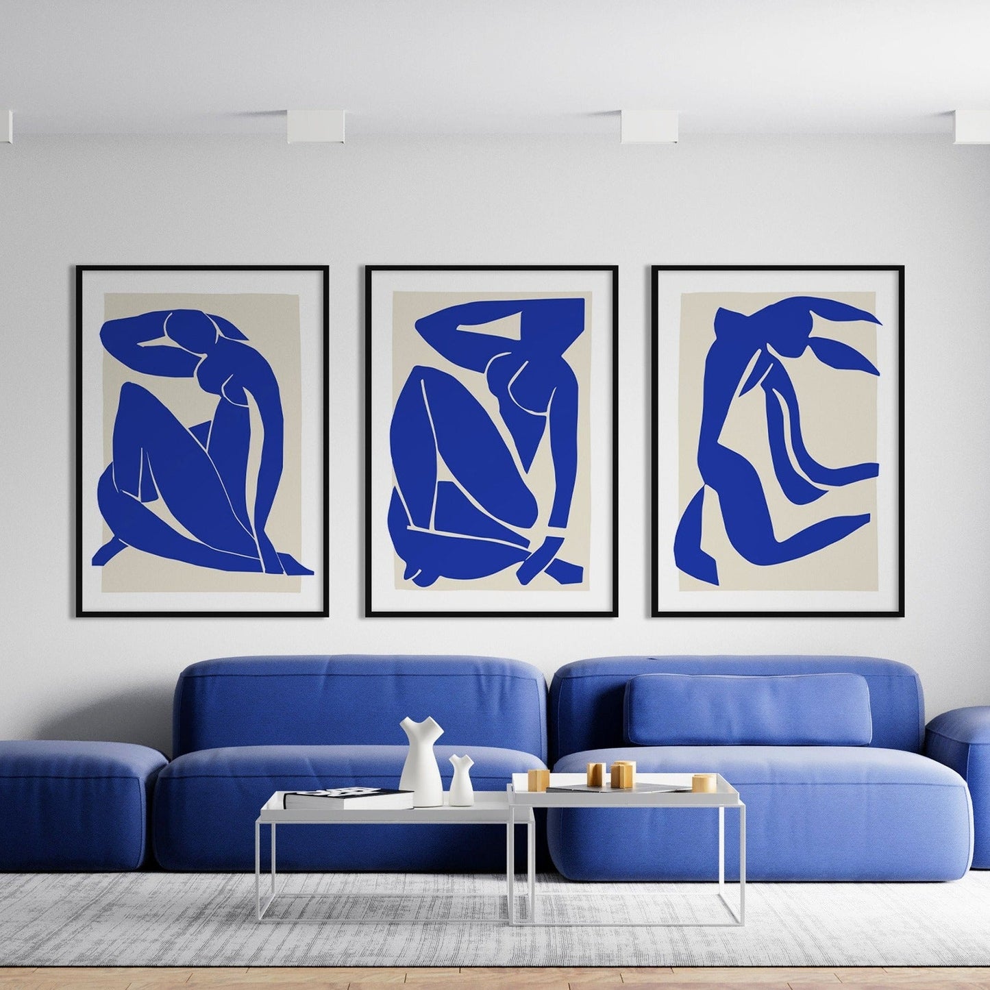 Set of 3 Matisse Blue Nude Prints